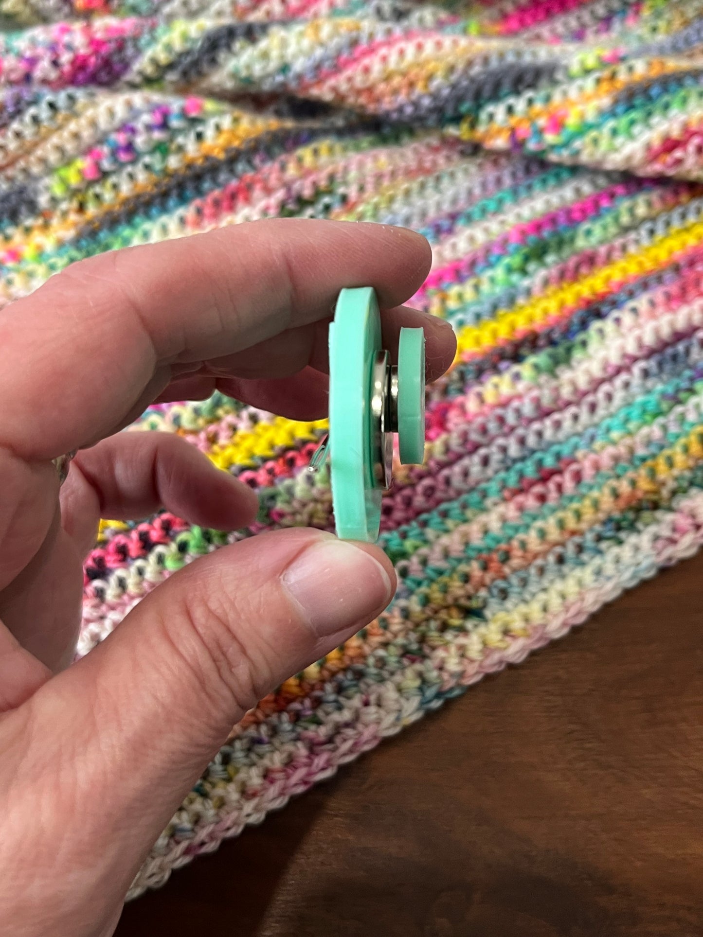 Mint Green Embossed Needle Minder, 3D Printed Magnetic Needle Minder