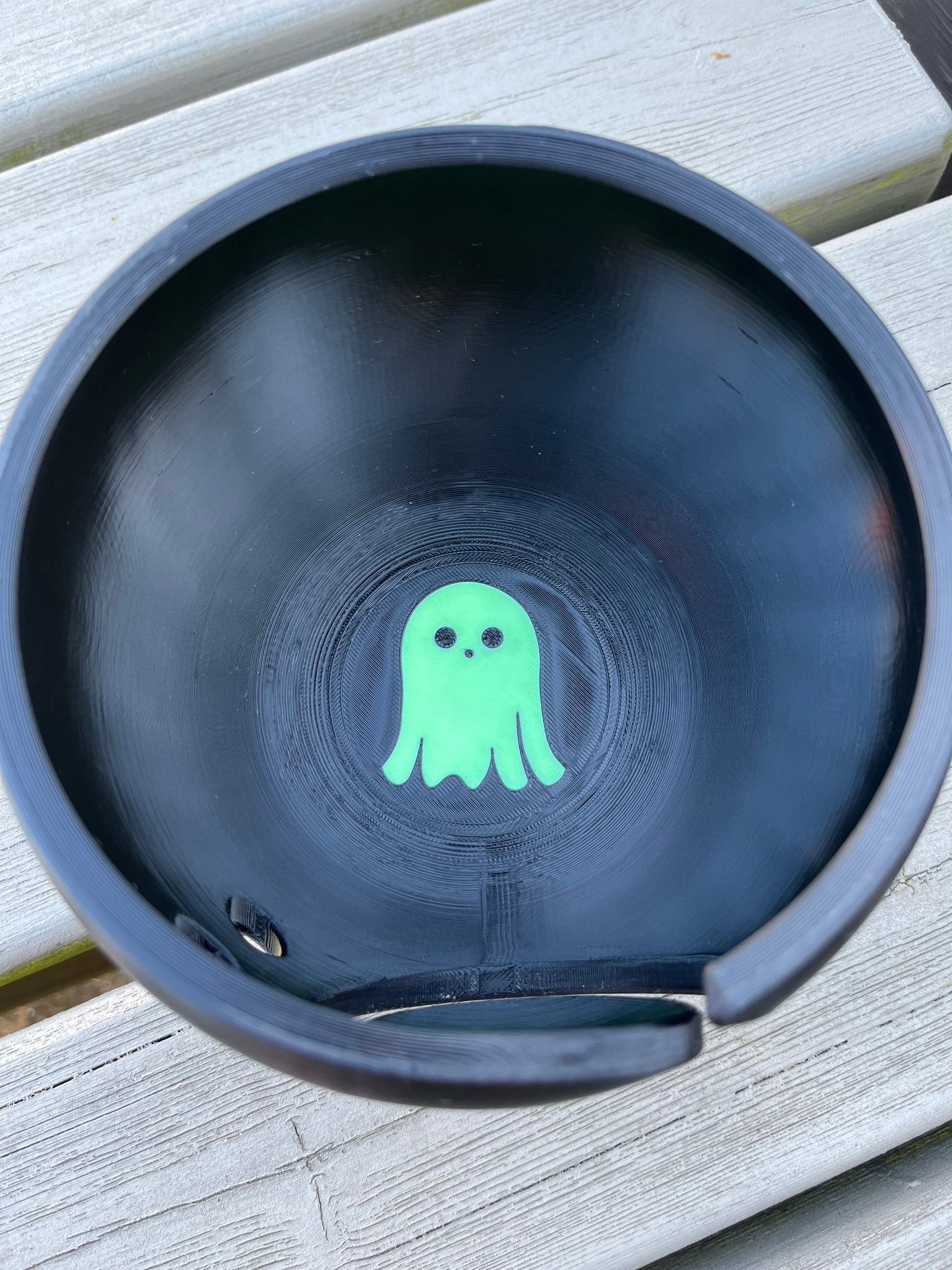 Glow in the Dark Ghost Yarn Bowl, 3D Printed Kawaii Ghost Yarn Bowl