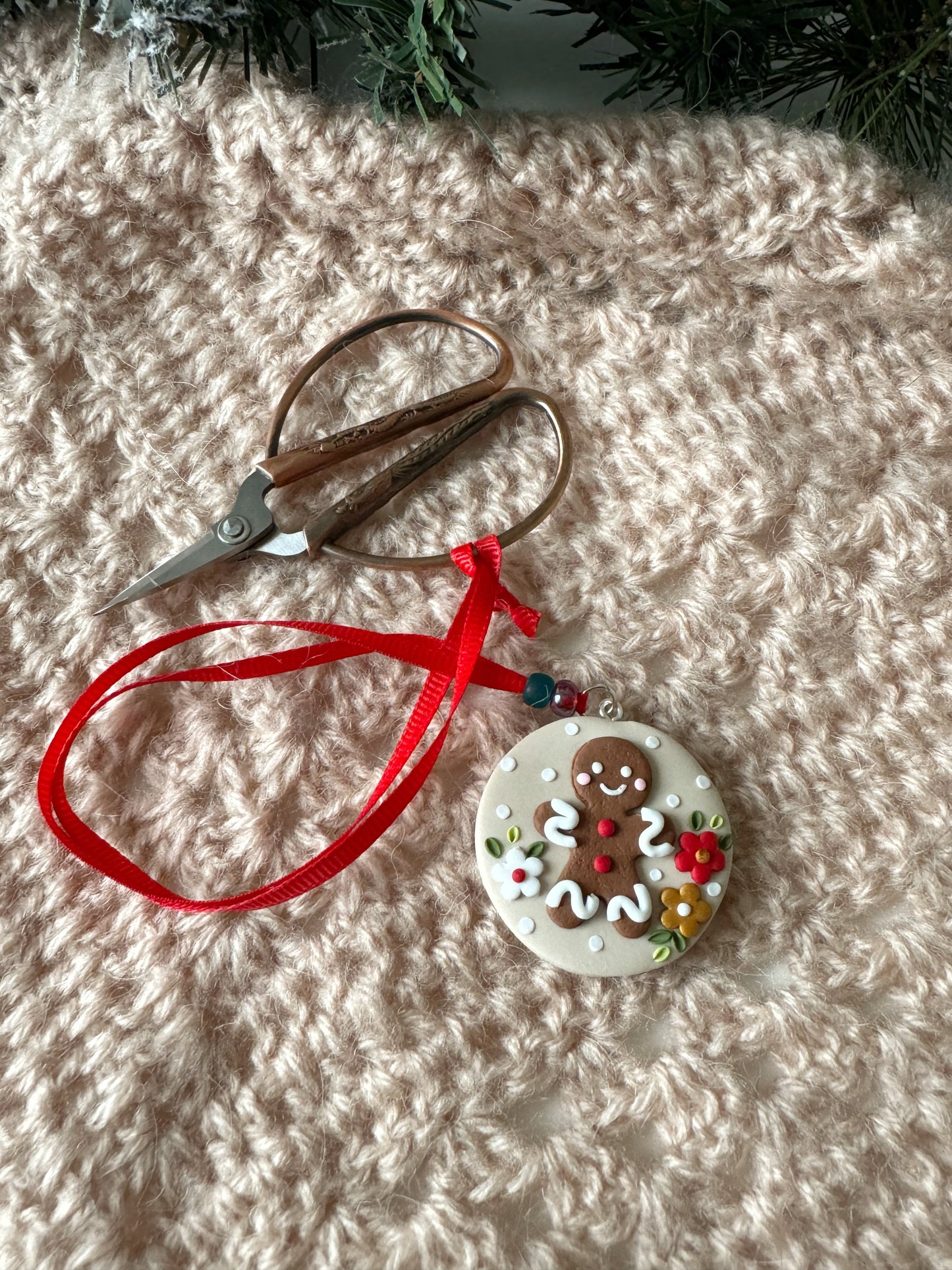 Gingerbread Man Scissor Fob, Christmas Scissor Fob