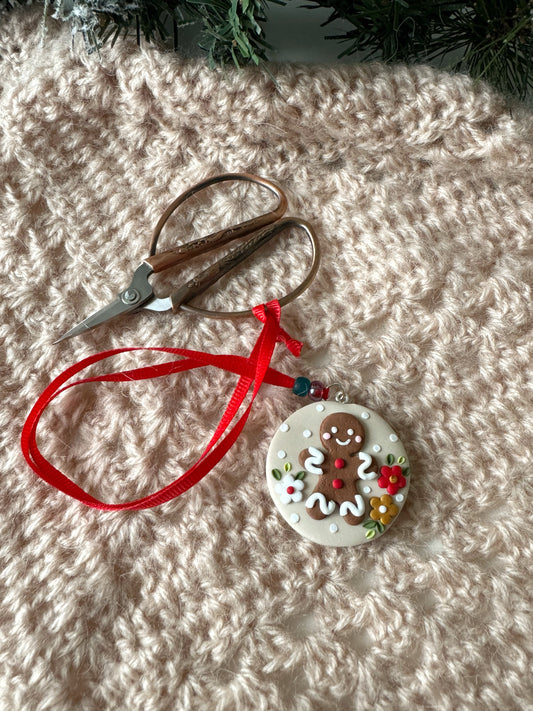 Gingerbread Man Scissor Fob, Christmas Scissor Fob