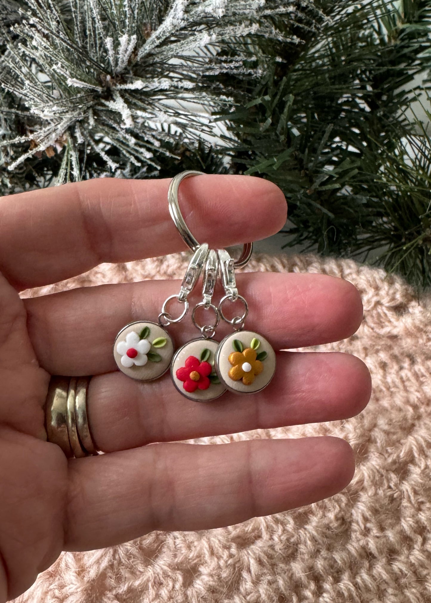 Festive Flower Stitch Markers
