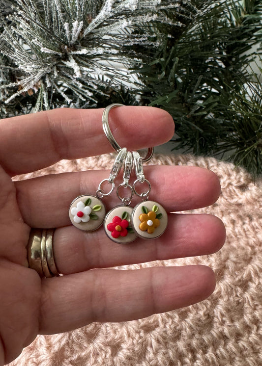 Festive Flower Stitch Markers