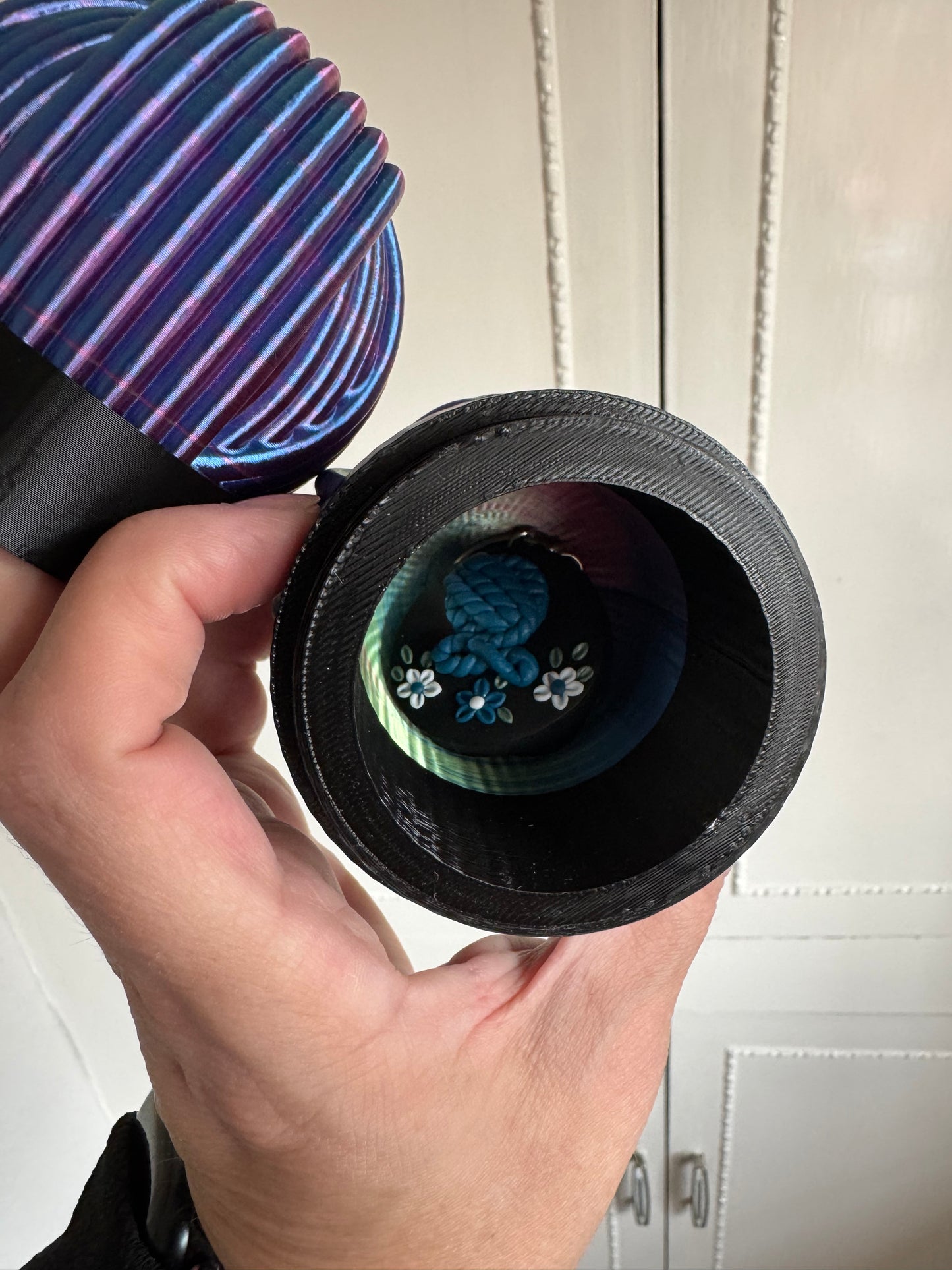 Mini Yarn Ball Surprise Pot, Small 3D Printed Yarn Ball Pot