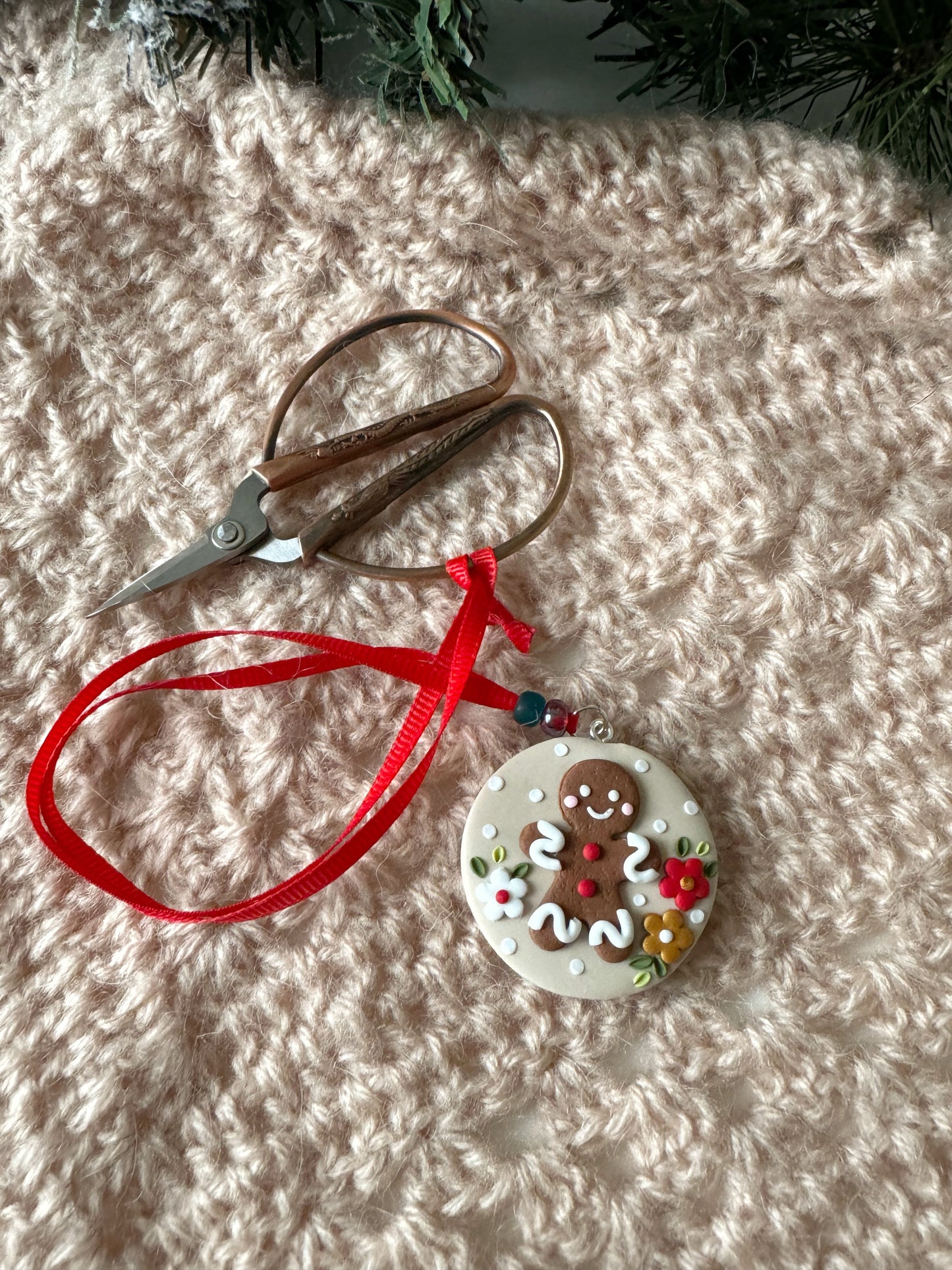 Gingerbread Man Scissor Fob, Christmas Scissor Fob