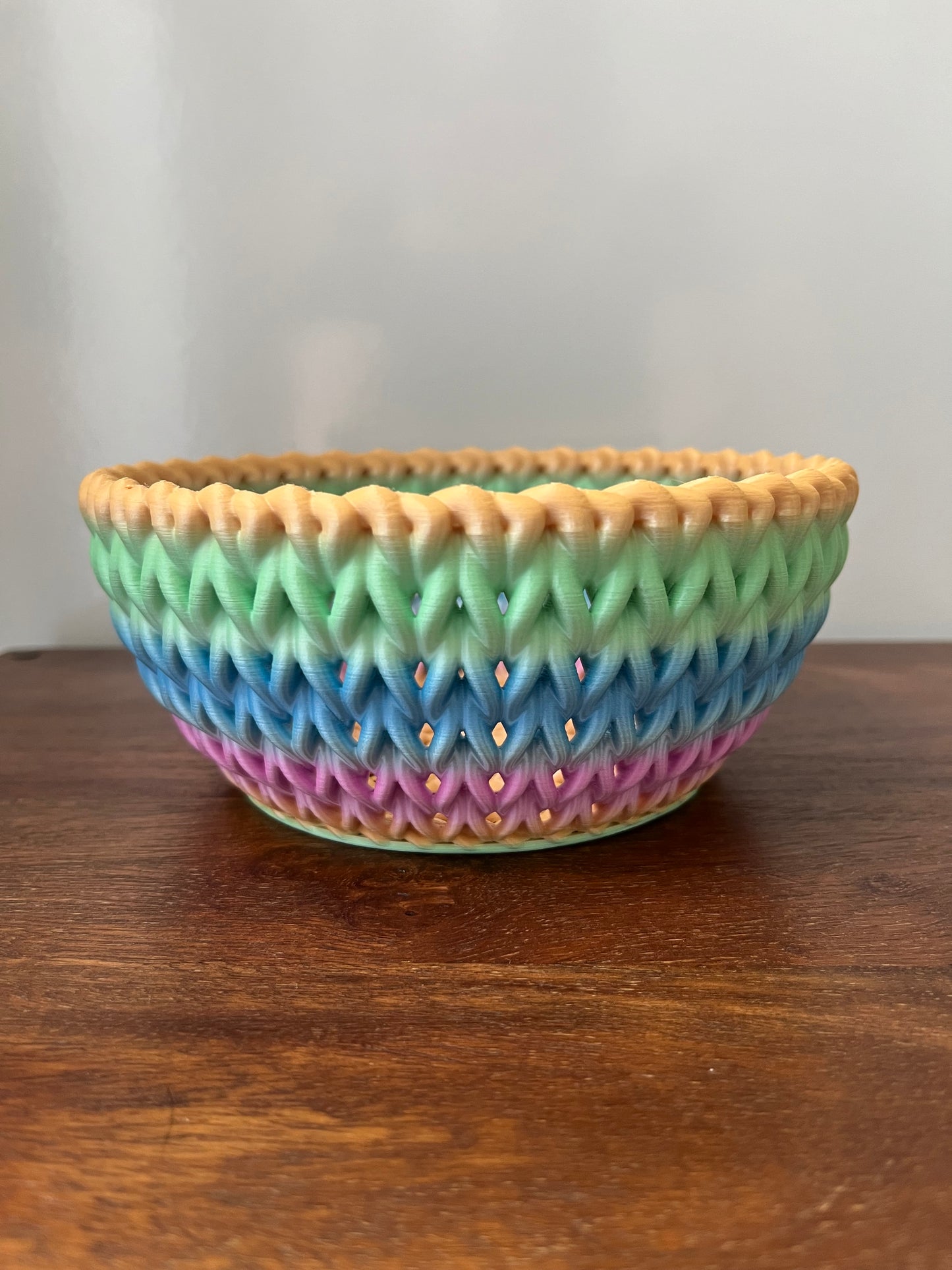 3D Printed Knitted Look Bowl, Yarn Storage Basket, Trinket Dish, Crochet Photo Props