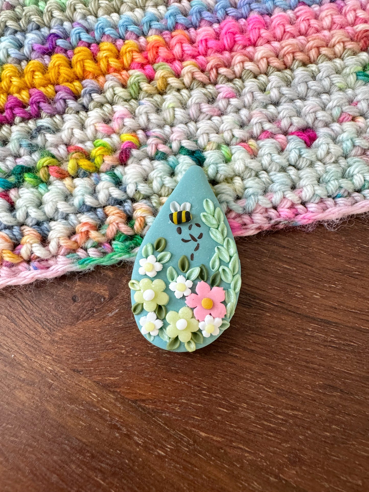 Sea Green Wildfower Needle Minder, Floral Magnetic Needle Minder