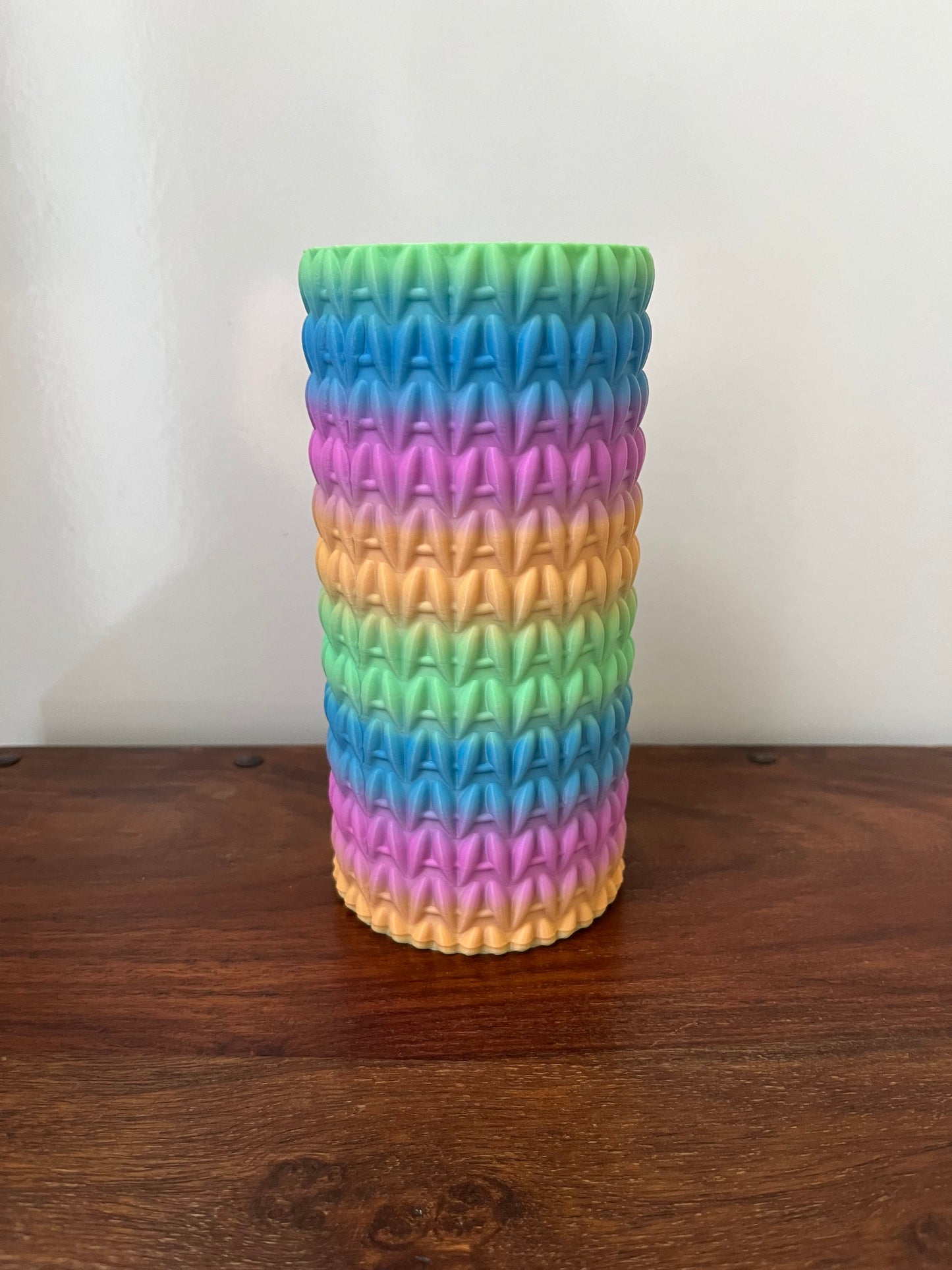 Large 3D Print Knit Look Pot, Knitting Needle Storage Pot, Craft Room Accessories