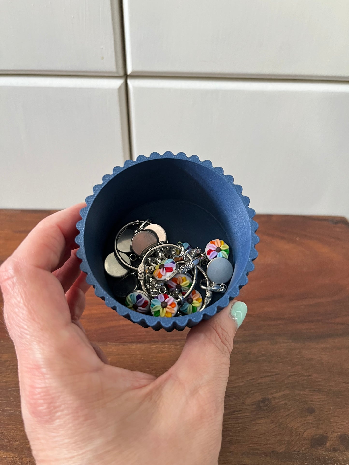 Mini 3D Printed Knitted Look Crochet Hook Pot, Small Storage Pot, Choose Your Colours