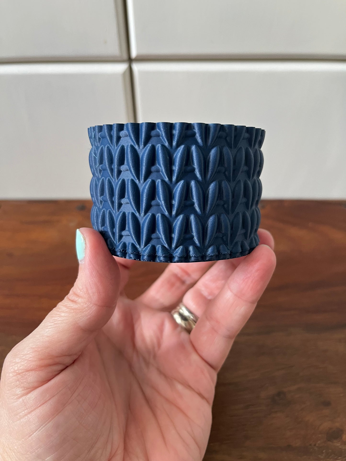 Mini 3D Printed Knitted Look Crochet Hook Pot, Small Storage Pot, Choose Your Colours