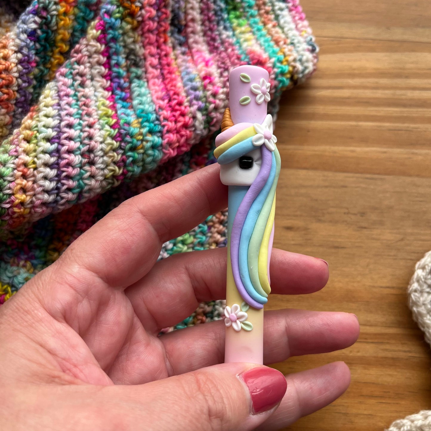 Ombré Rainbow Unicorn Crochet Hook