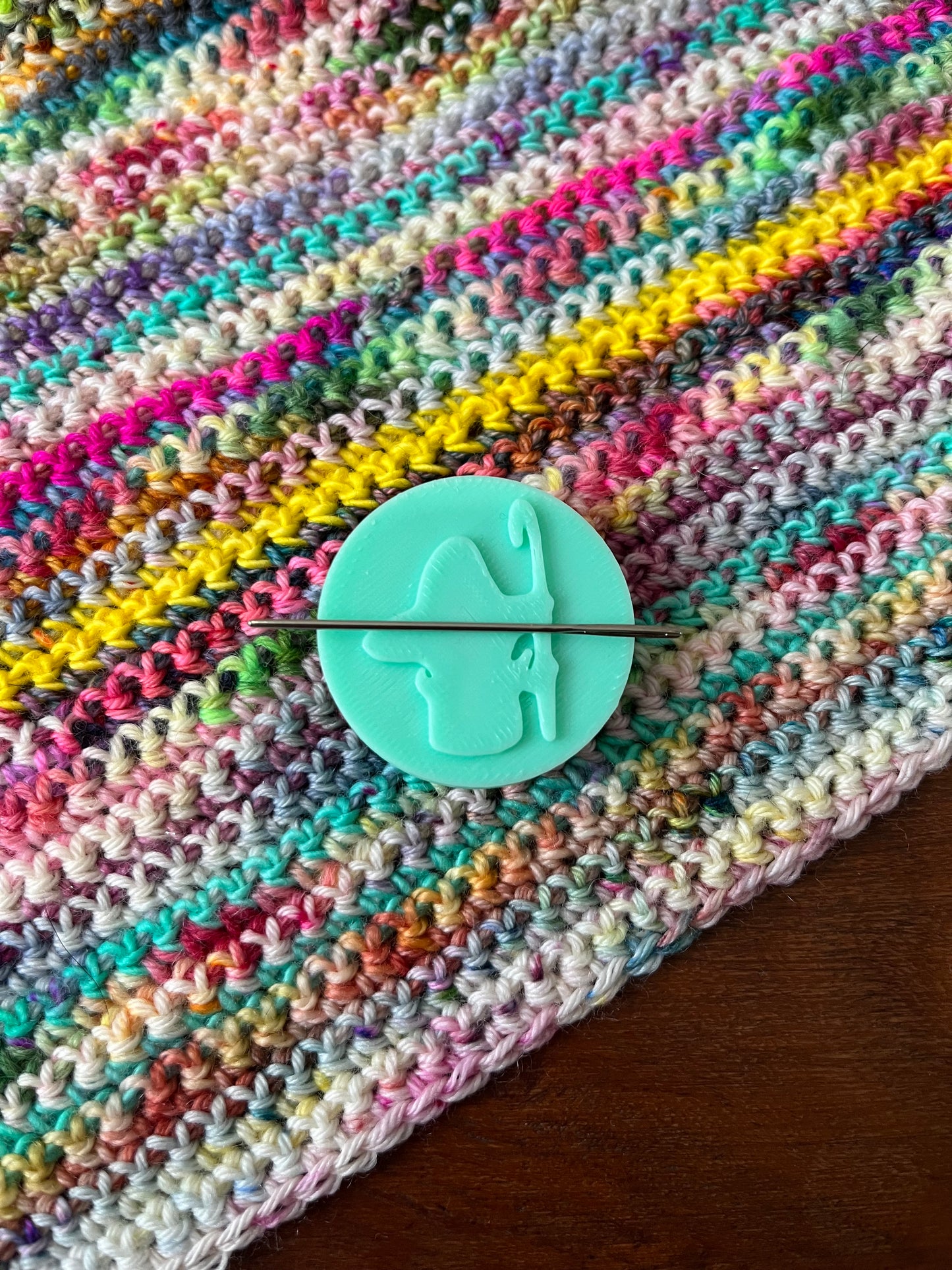 Mint Green Embossed Needle Minder, 3D Printed Magnetic Needle Minder