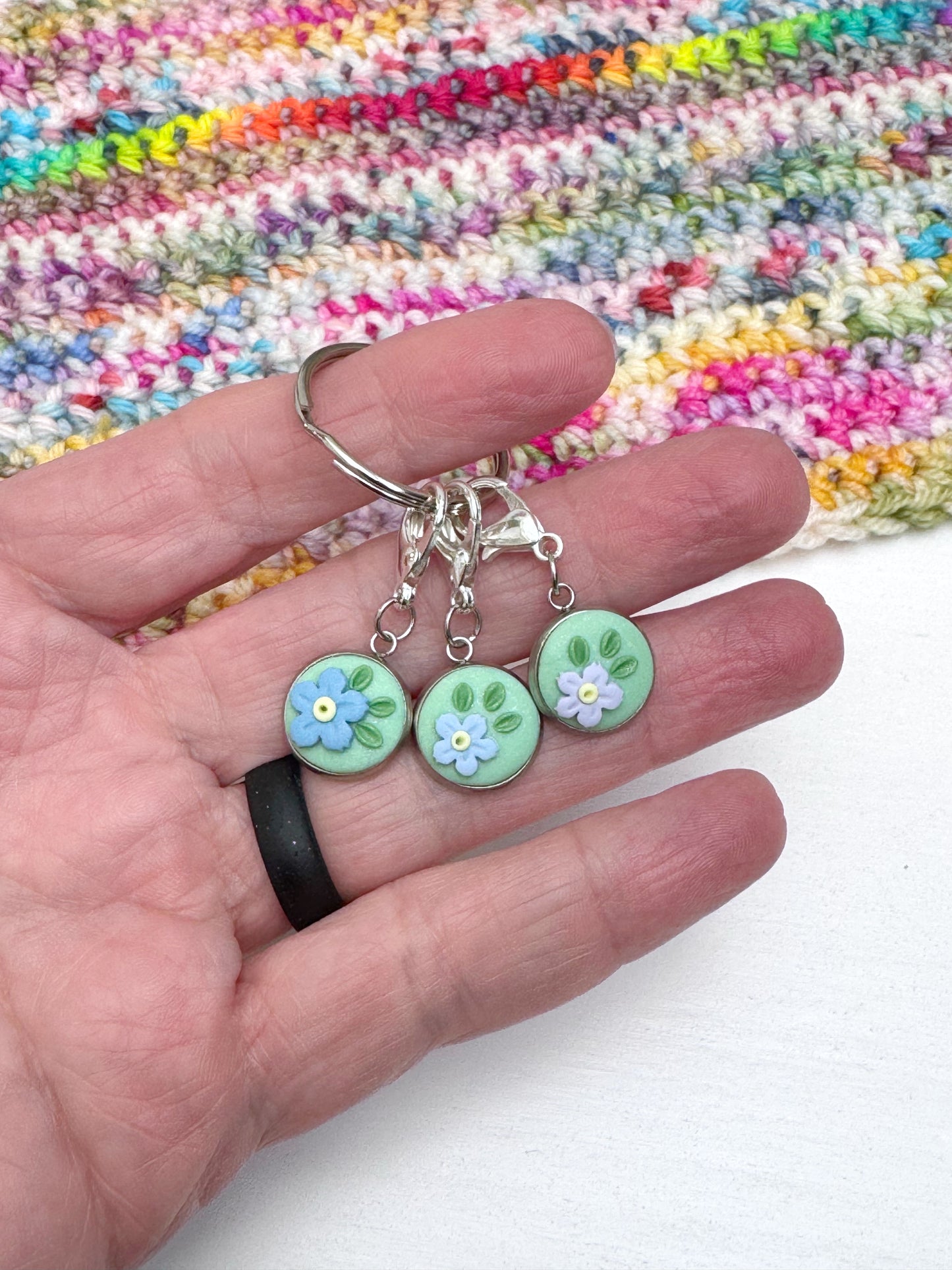 Forget Me Not Flower Stitch Markers