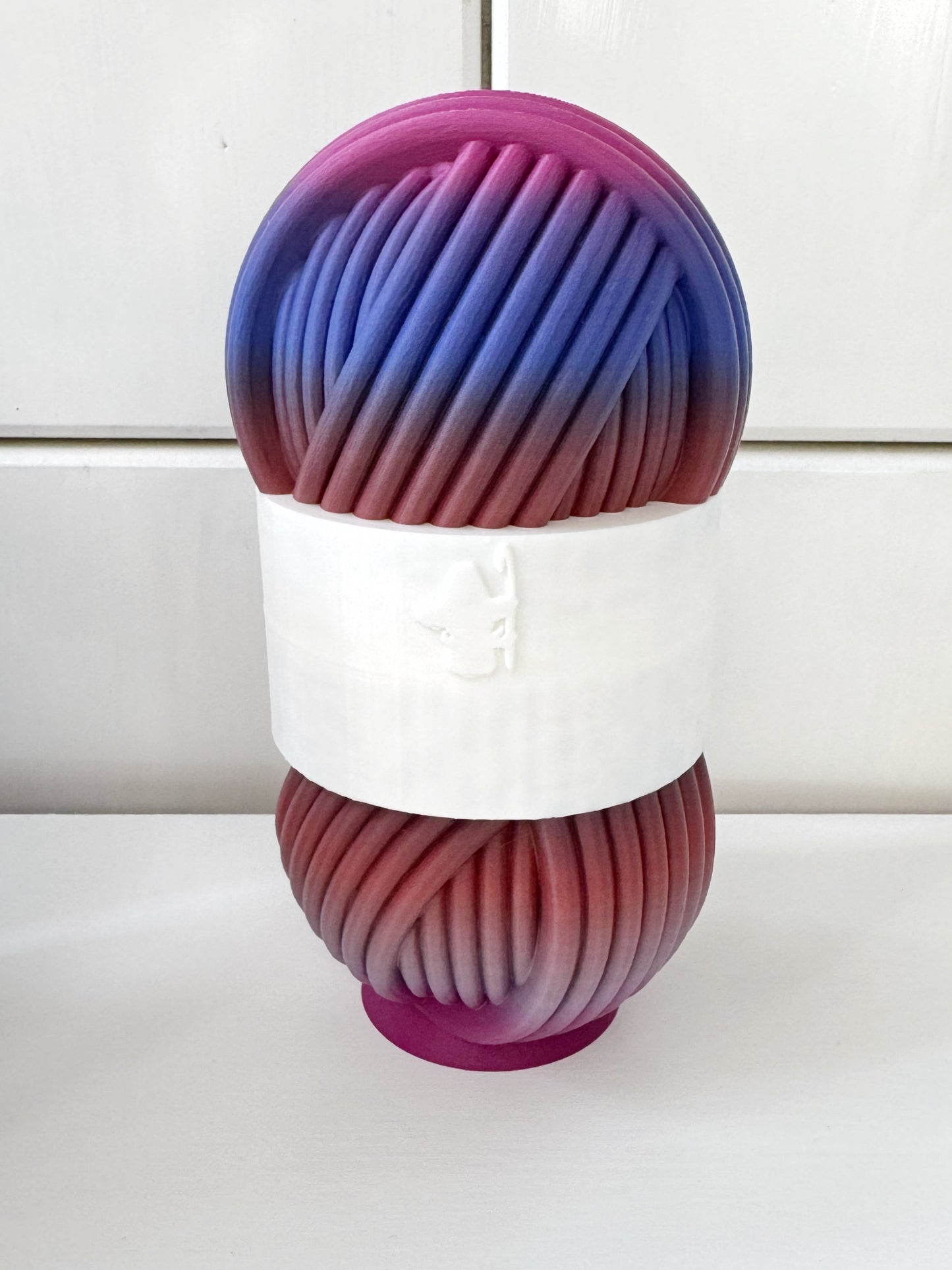 Contrast Band Mystery Pot, 3D Printed Filled Yarn Ball Container