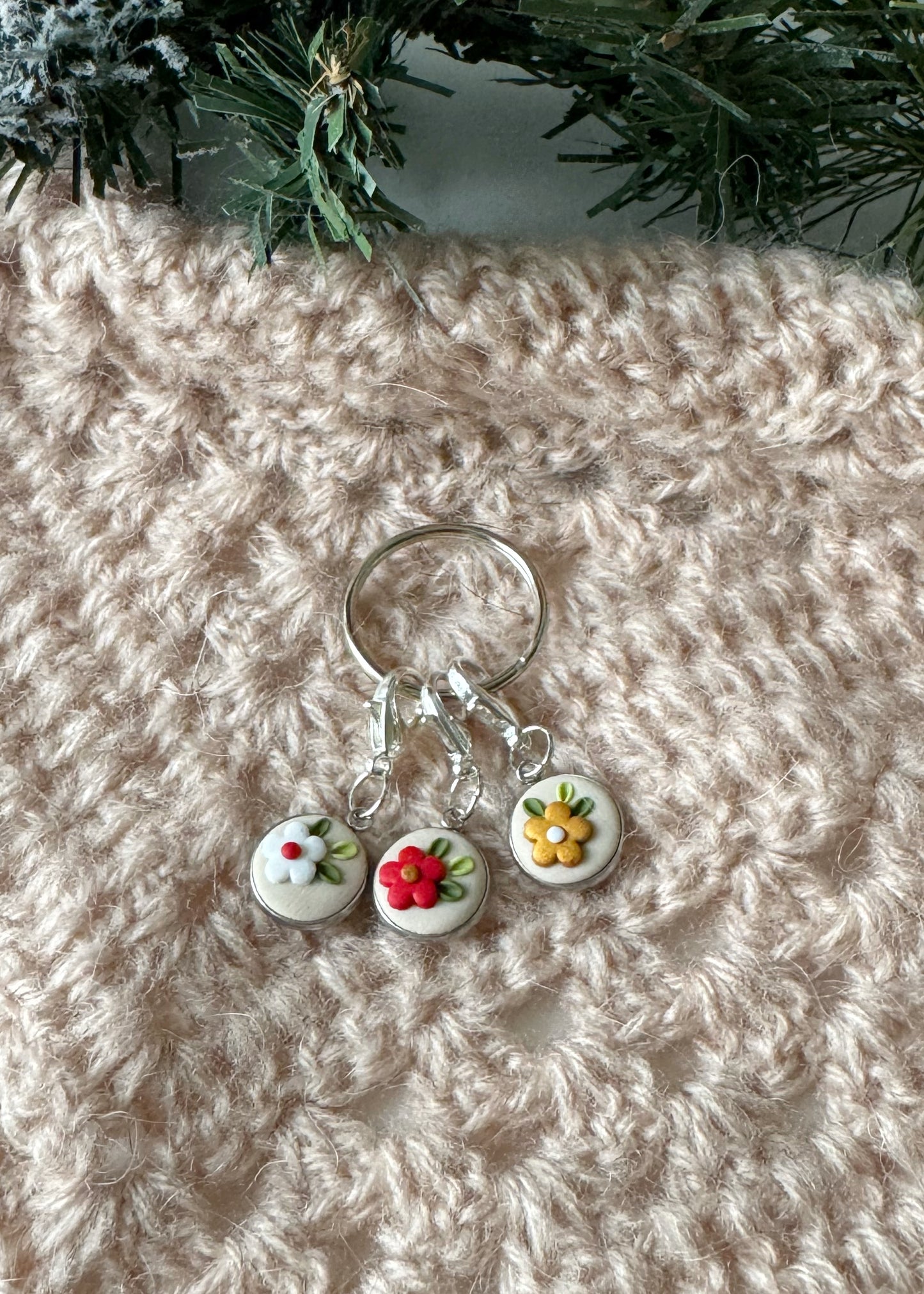 Festive Flower Stitch Markers