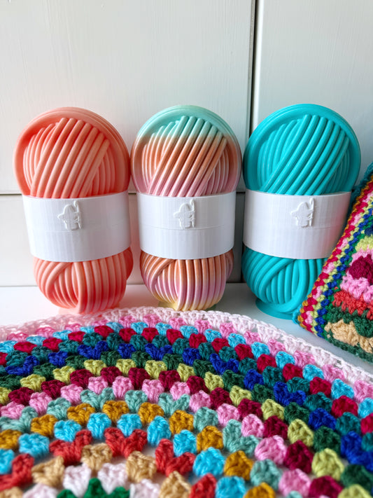 Contrast Band Mystery Pot, 3D Printed Filled Yarn Ball Container
