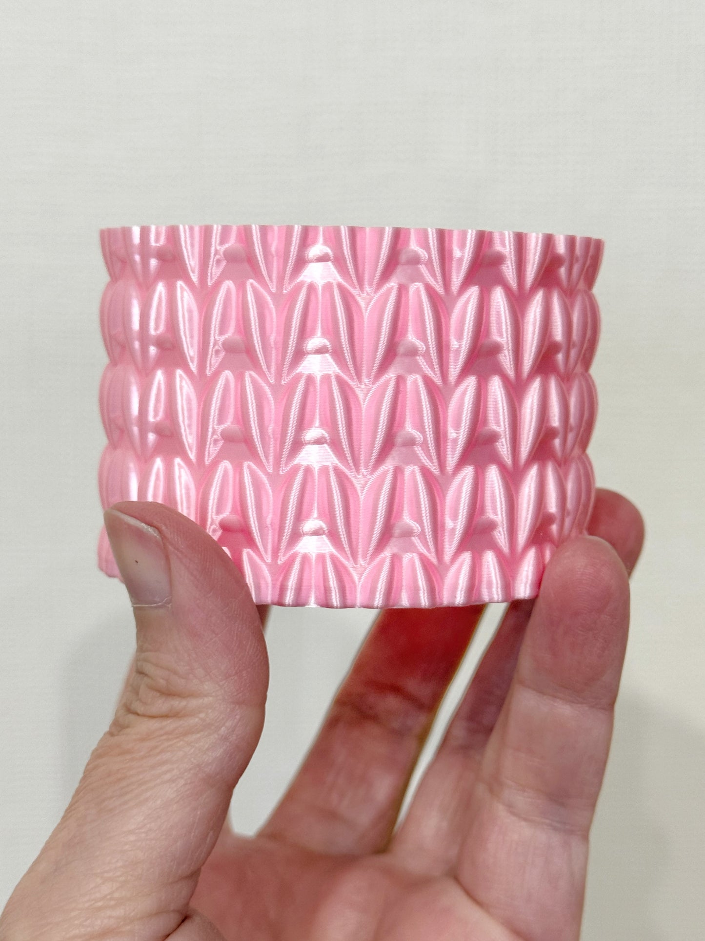 Mini 3D Printed Knitted Look Crochet Hook Pot, Small Storage Pot, Choose Your Colours