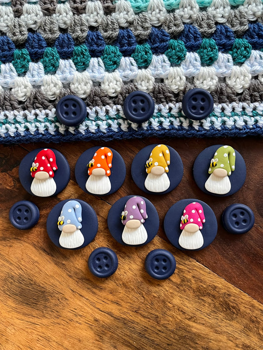Rainbow bee hat gnome magnetic needle minder, gonk needle holder, cross stitch gifts, gift for her, Tomte sewing magnet