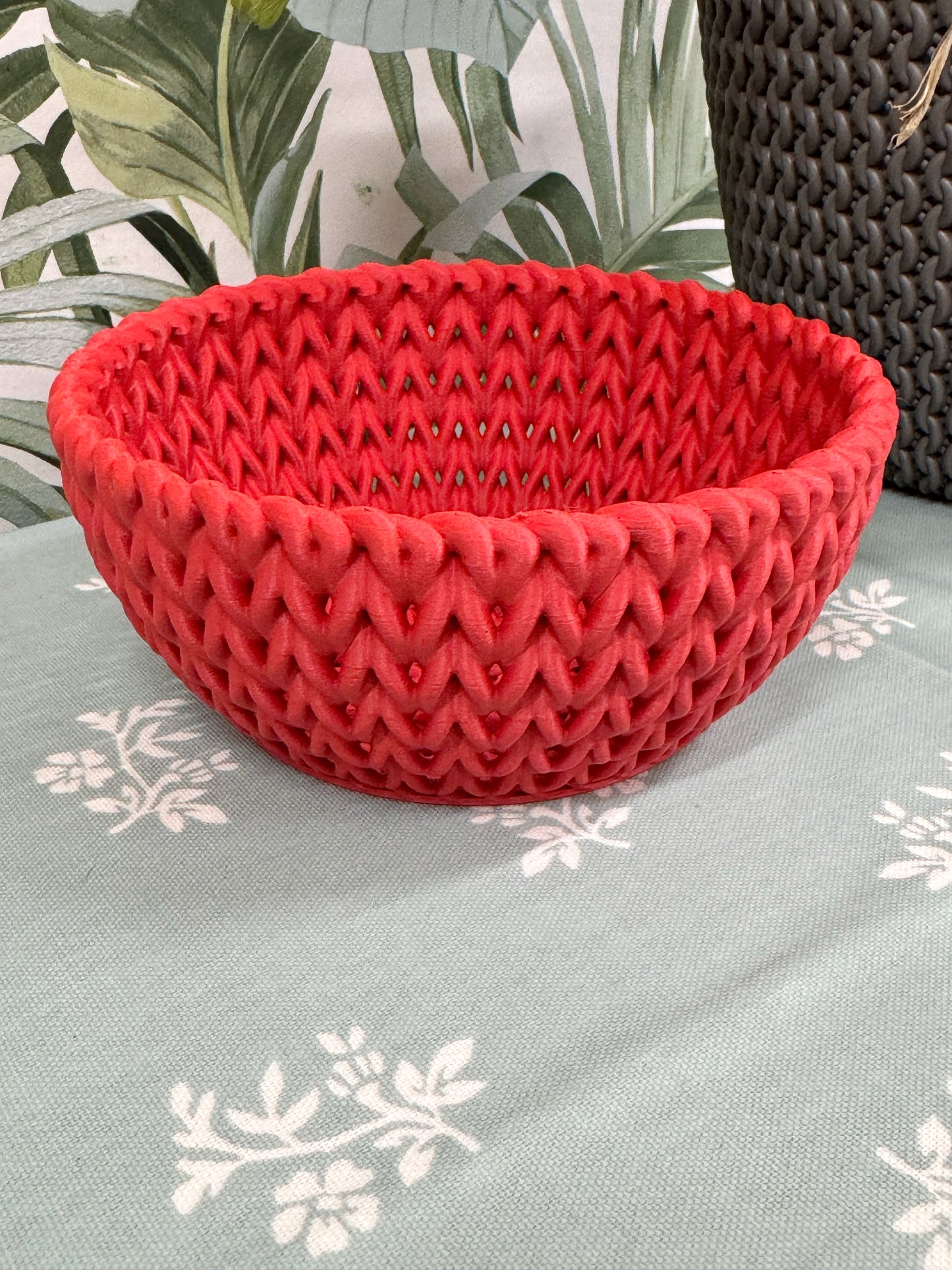 3D Printed Knitted Look Bowl, Yarn Storage Basket, Trinket Dish, Crochet Photo Props
