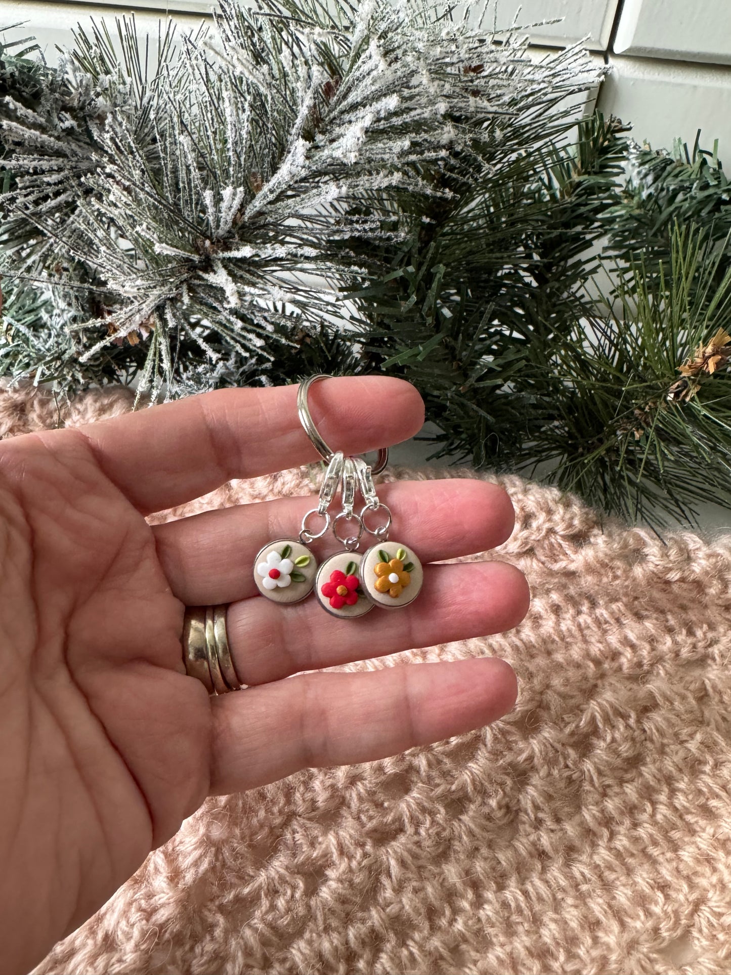 Festive Flower Stitch Markers