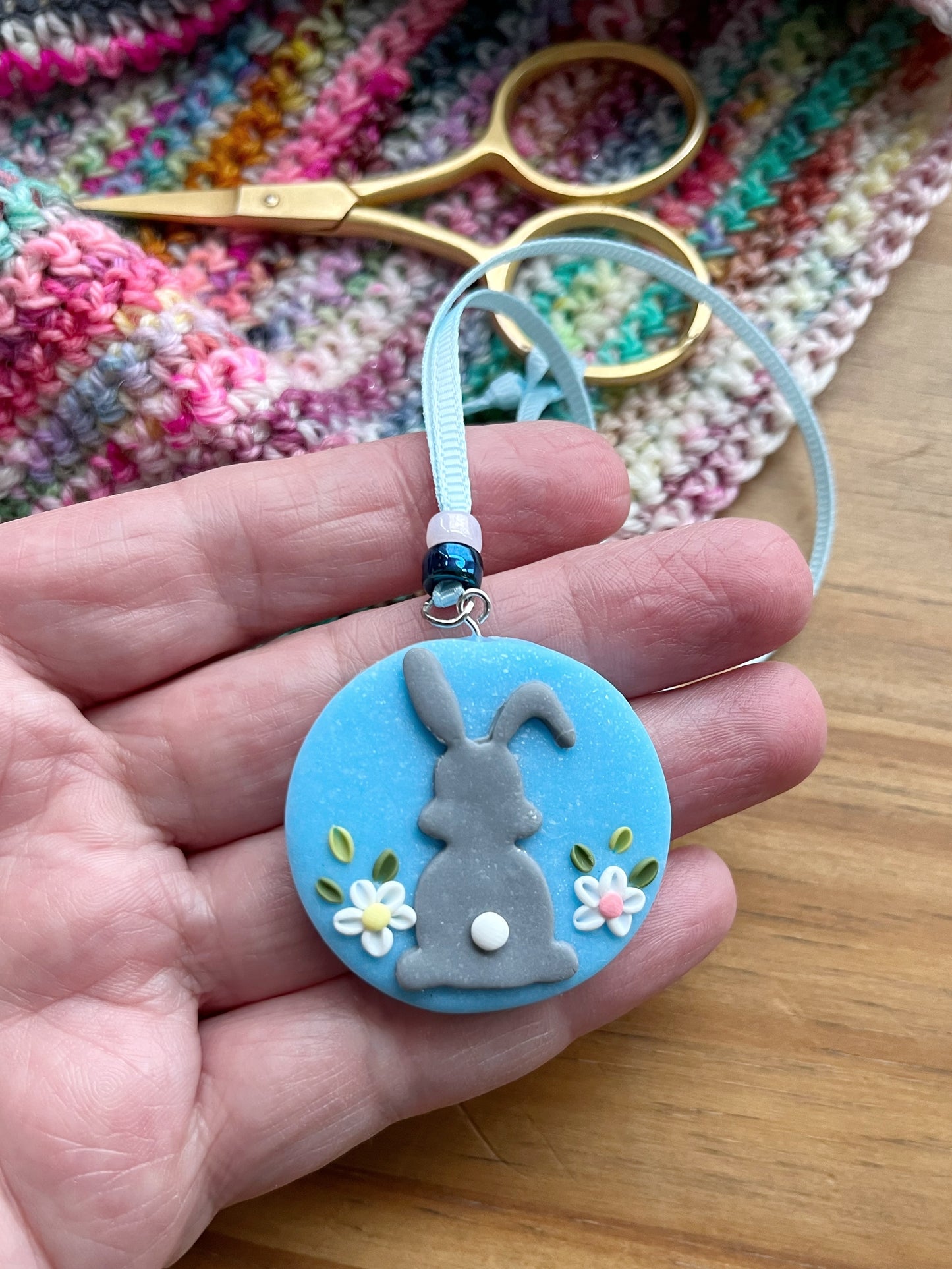 Easter bunny scissor fob, embroidery scissor charm, cross stitch sewing accessories