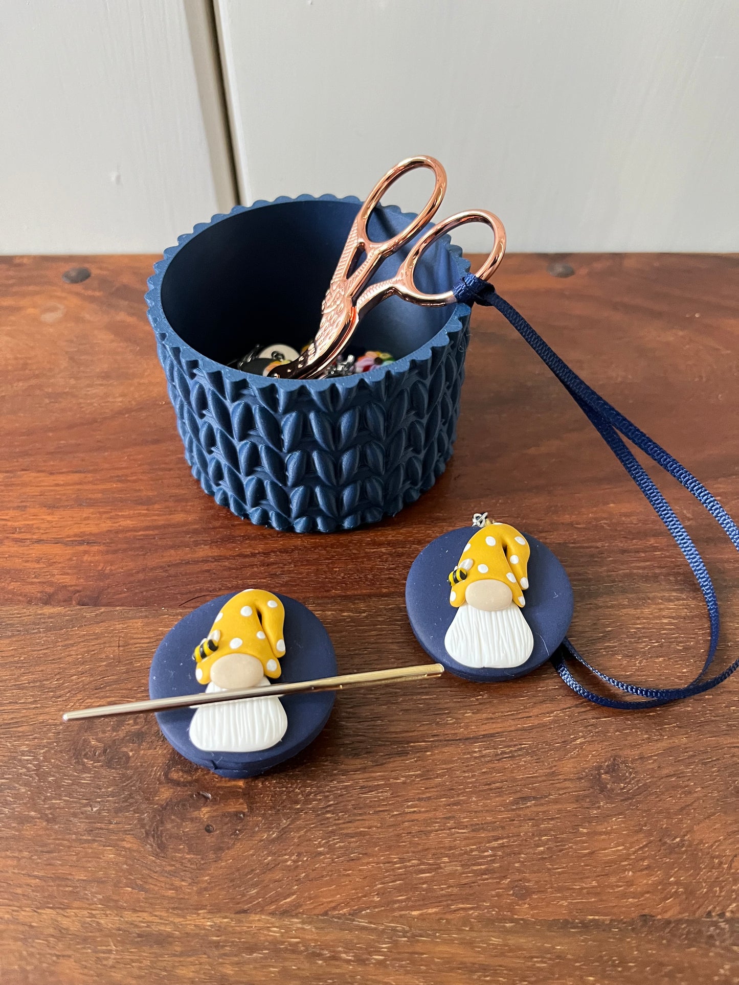 Mini 3D Printed Knitted Look Crochet Hook Pot, Small Storage Pot, Choose Your Colours