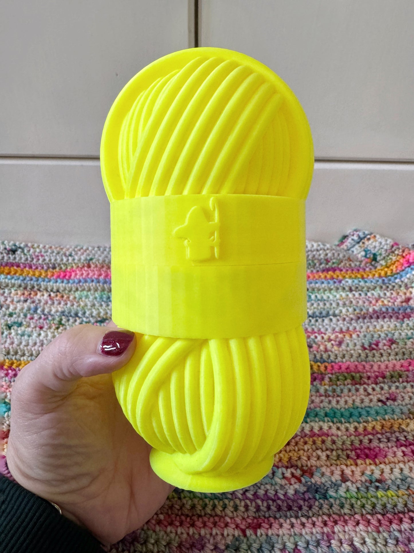 Neon Christmas Jumper Yarn Ball Surprise Pot with 4.5mm Crochet Hook