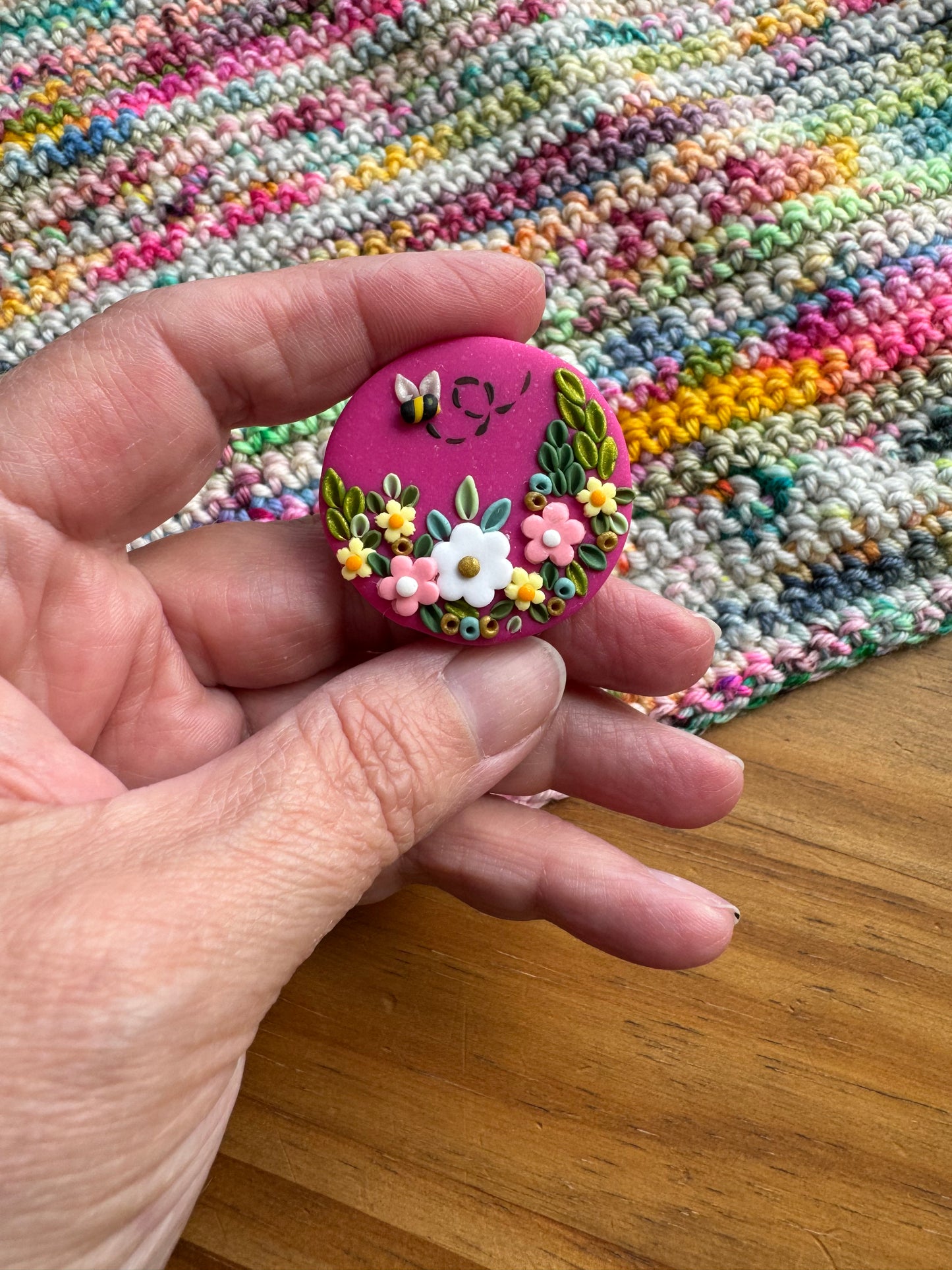 Wildflower Needle Minder, Floral Magnetic Needle Minder