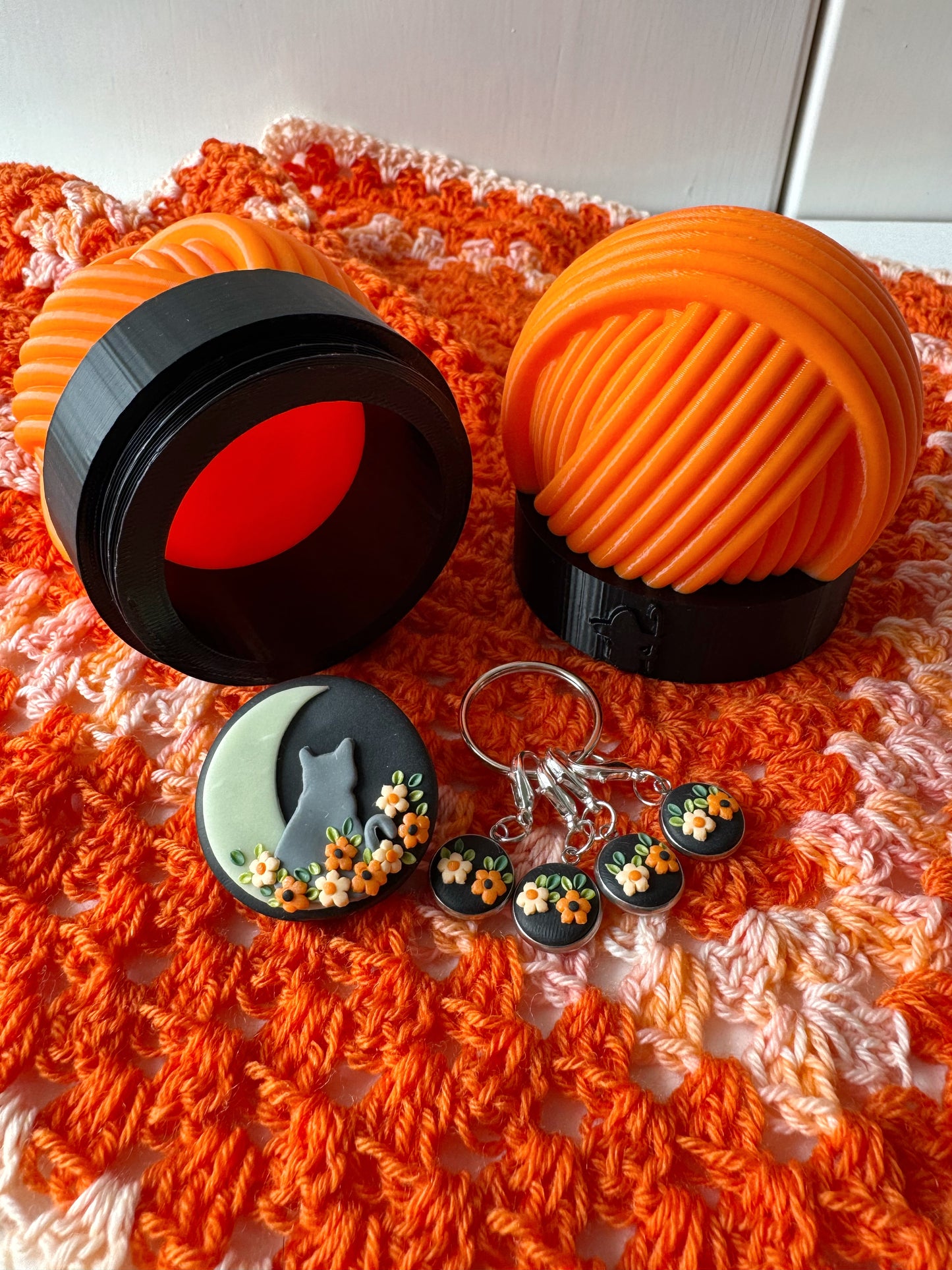 Halloween Mini Yarn Ball Notions Pot