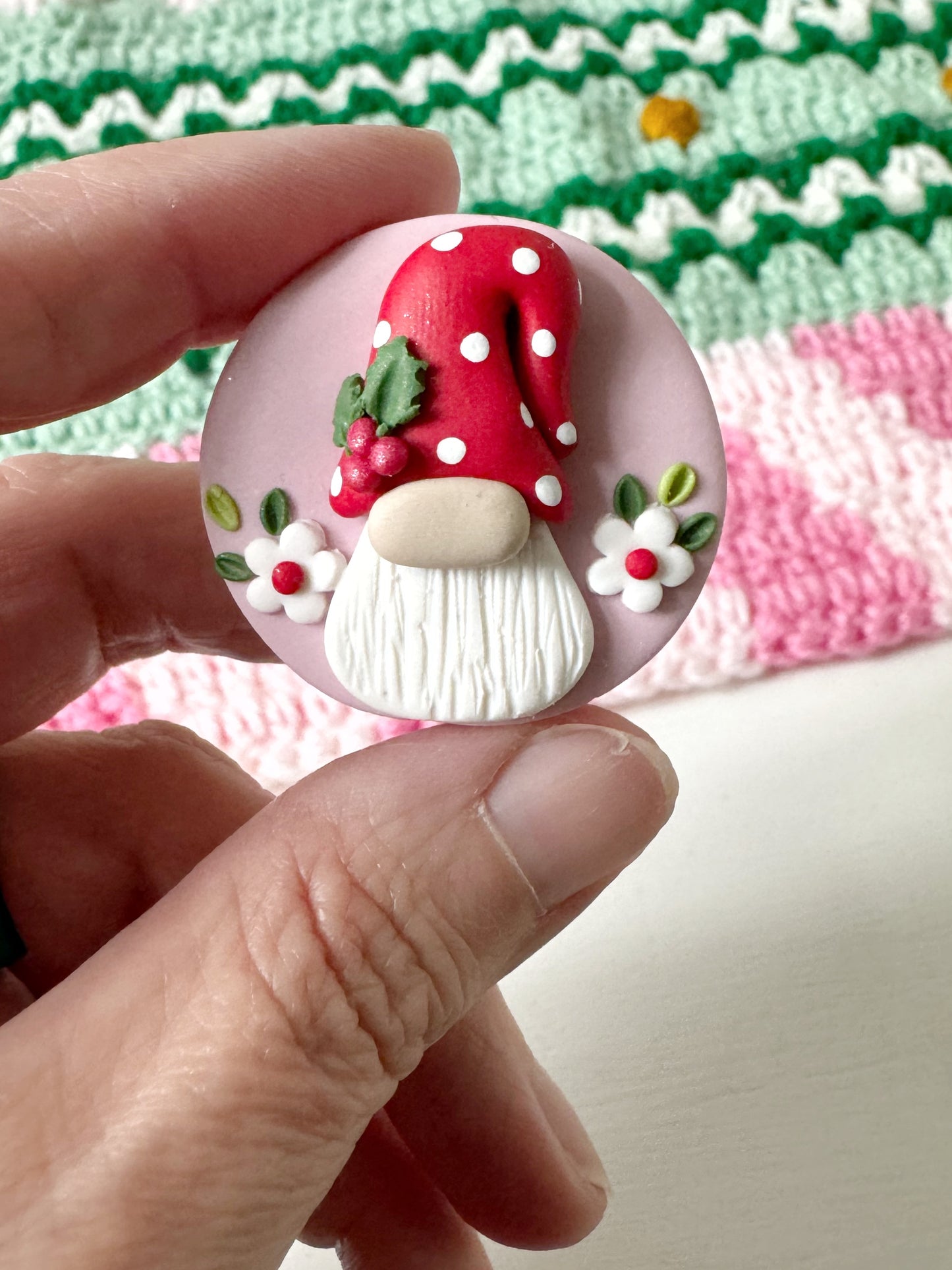 Christmas Gnome Yarn Ball Surprise Pot with Crochet Hook