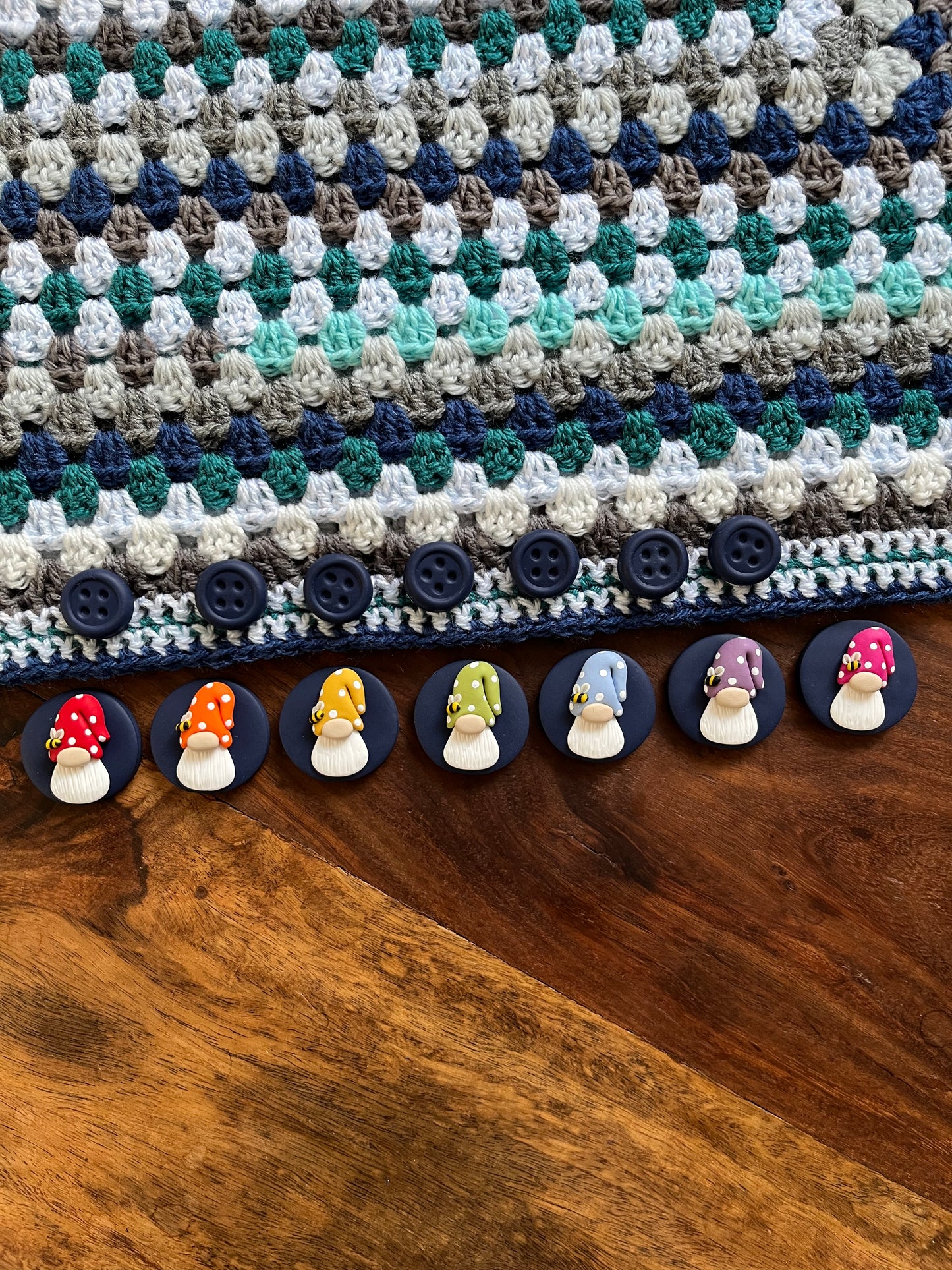 Rainbow bee hat gnome magnetic needle minder, gonk needle holder, cross stitch gifts, gift for her, Tomte sewing magnet