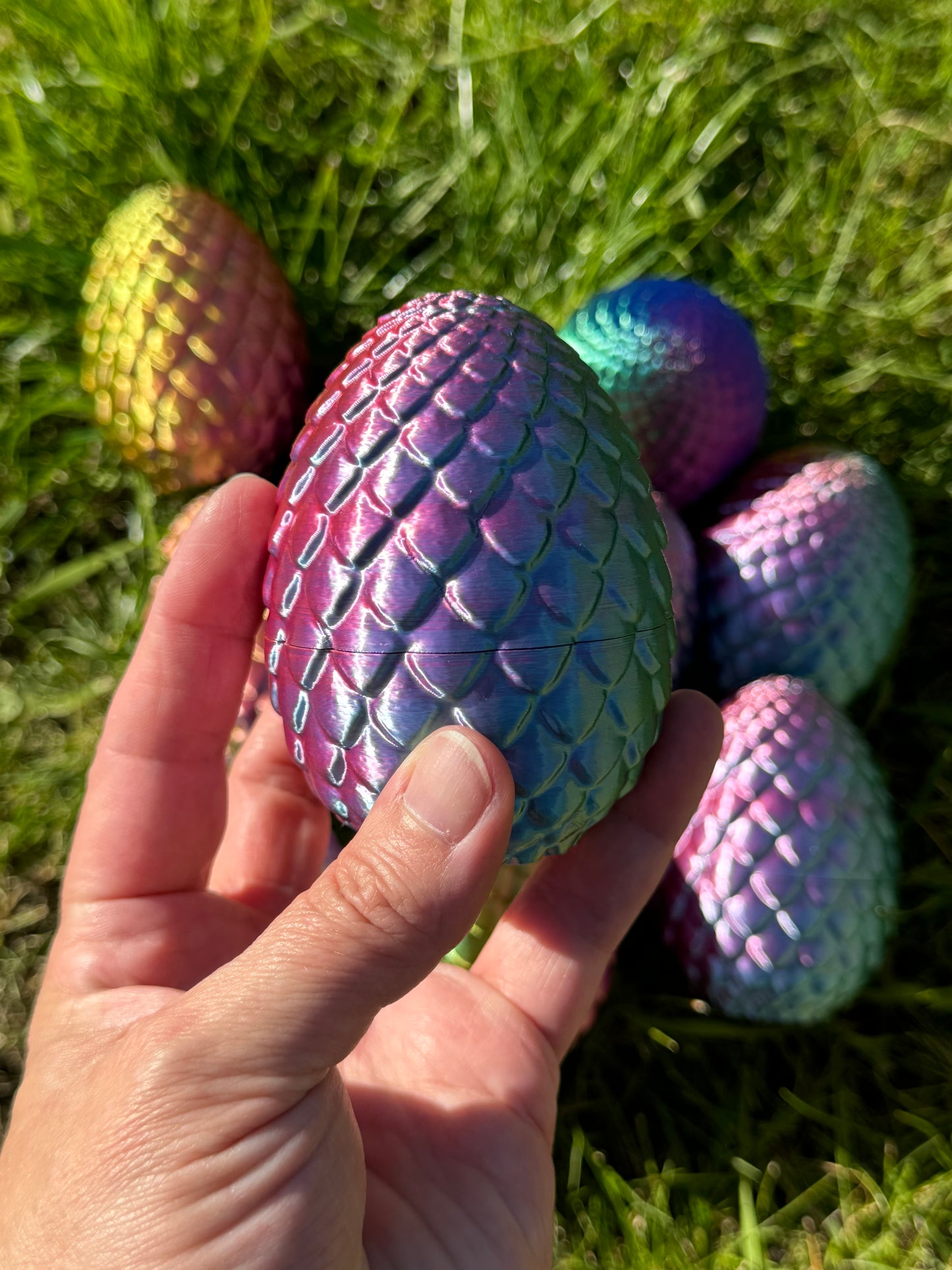 Mini 3D Printed Dragon Surprise Egg, Dragons Eye Needle Minder, Surprise Gift for Crocheters and Knitters
