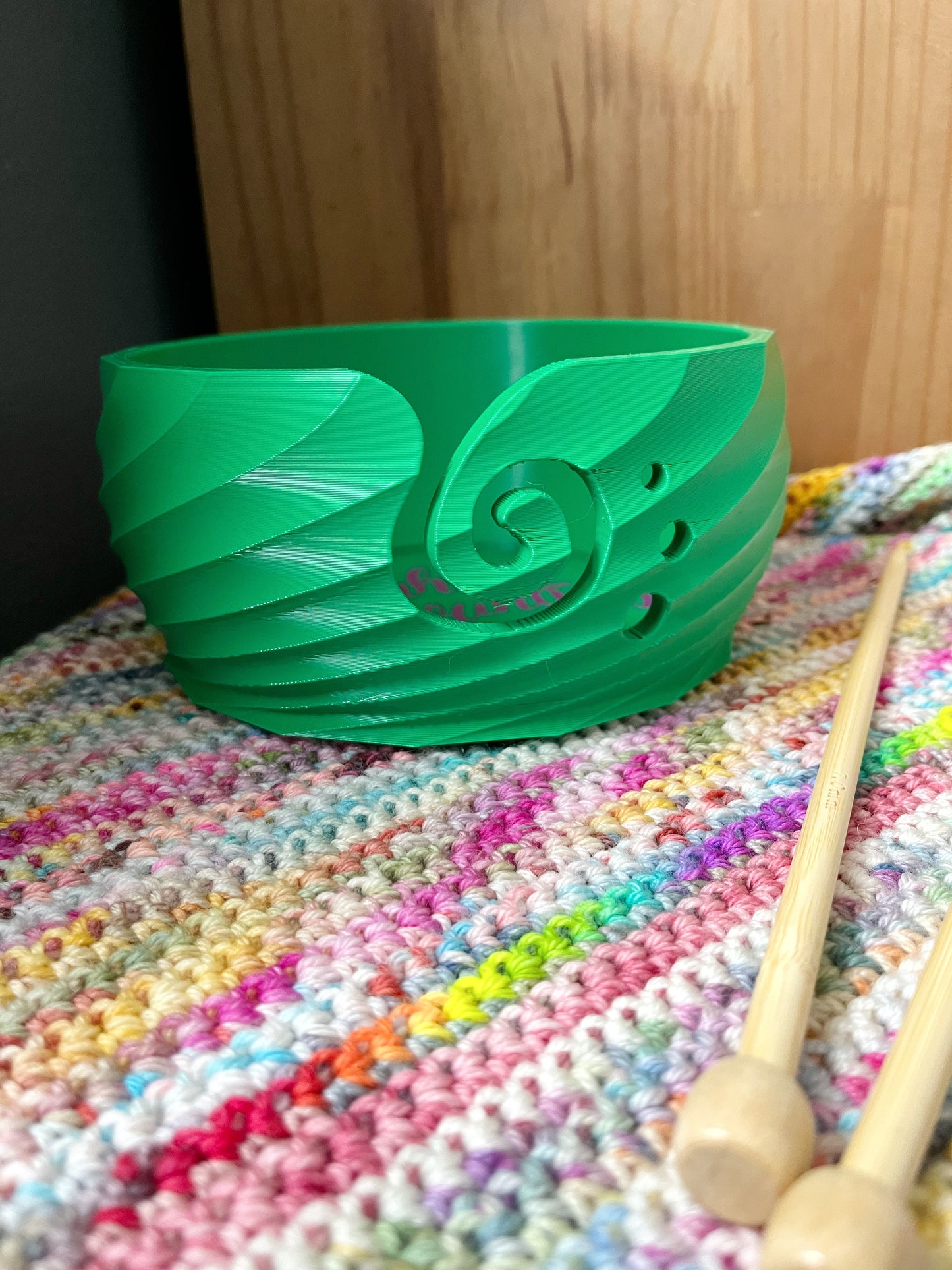 Shh I’m Counting Green Twisted 3D Printed Yarn Bowl