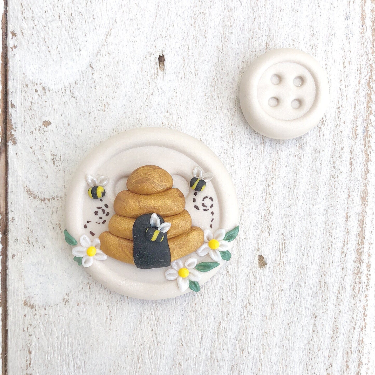 needle minder, beehive needle nanny, pin cushion, cross stitch, fridge magnet, bees and beehive, crochet tools, cross stitch accessories