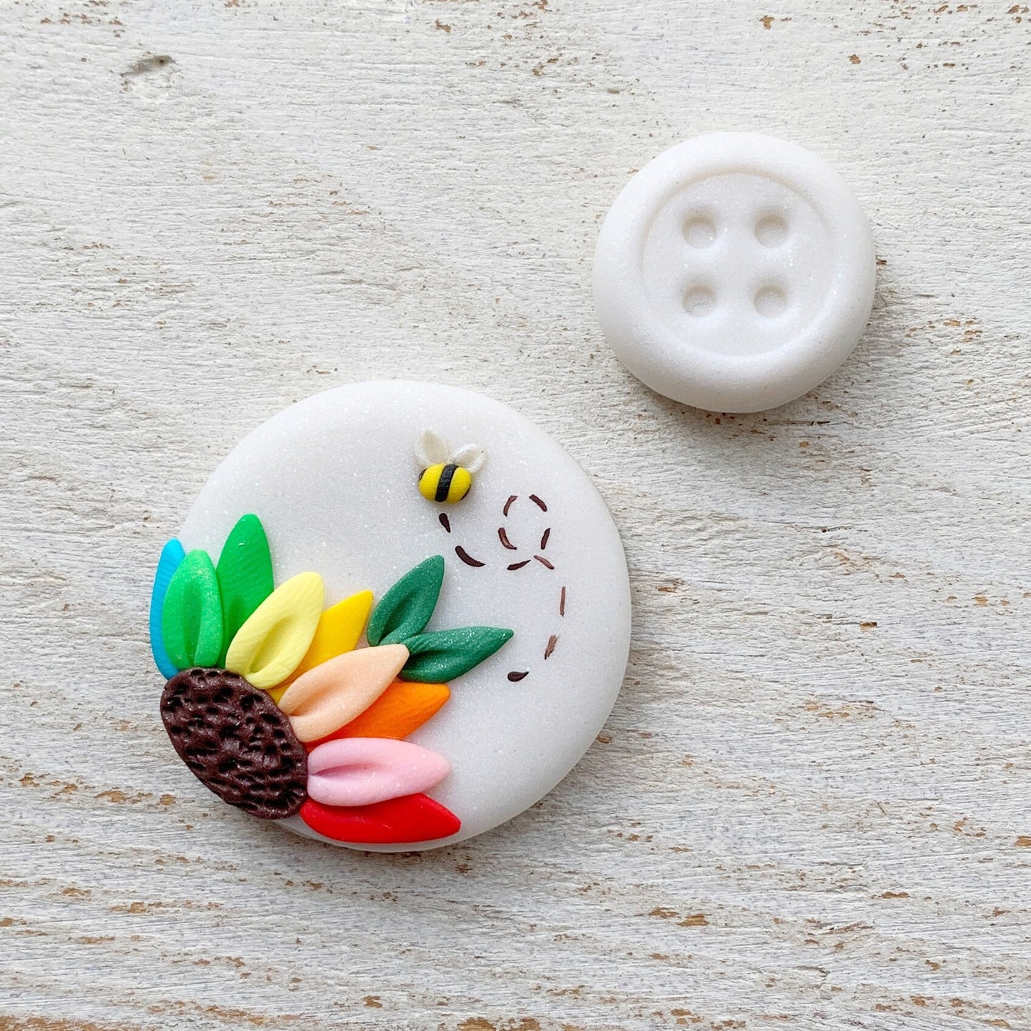 Rainbow flower needle minder, needle keeper, magnetic needle holder, flower magnet