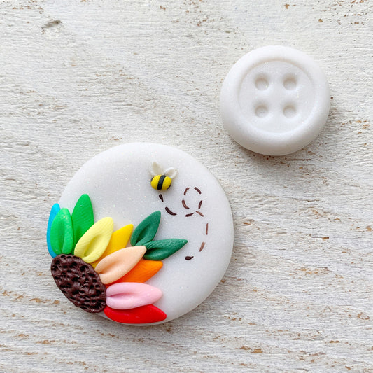 Rainbow flower needle minder, needle keeper, magnetic needle holder, flower magnet