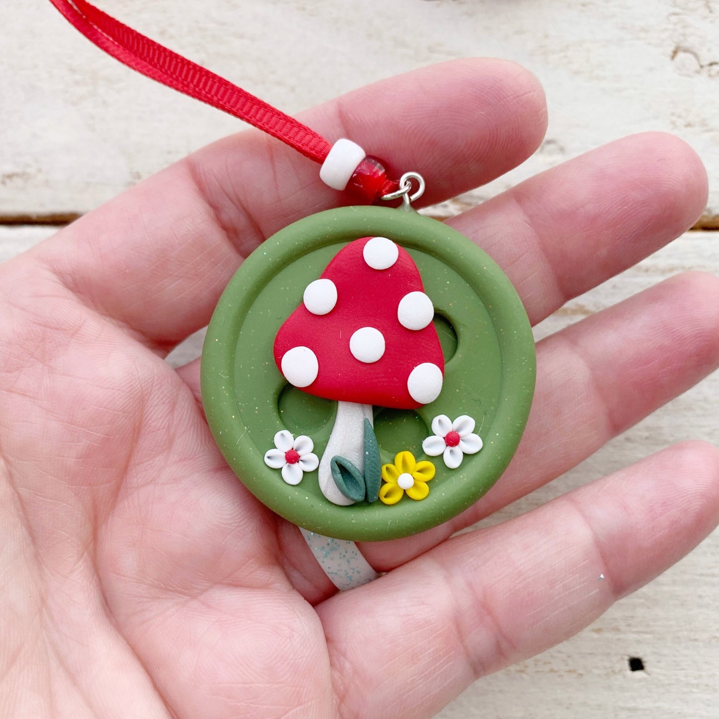 Mushroom scissor fob, scissor keeper, crochet tools, gift for her, photo props, cross stitch accessories