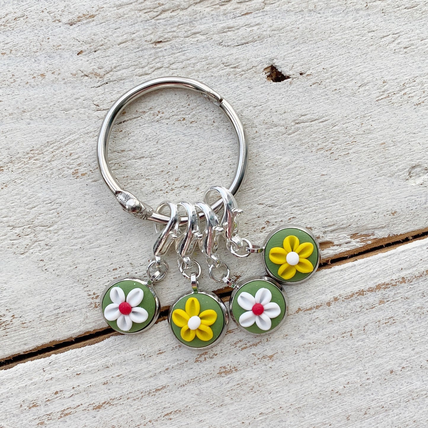 Pretty flower stitch markers, crochet progress keepers, notions, craft supplies, crochet accessories