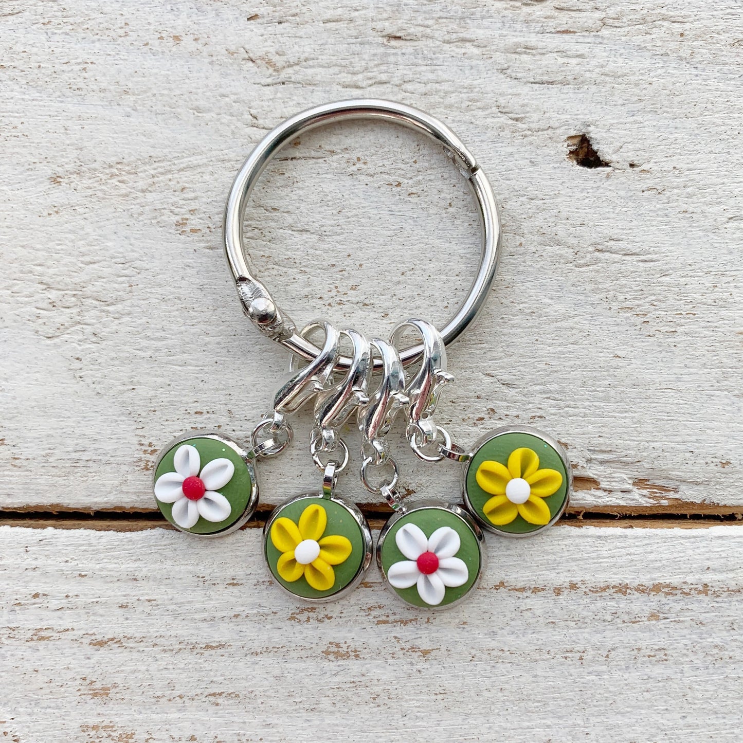 Pretty flower stitch markers, crochet progress keepers, notions, craft supplies, crochet accessories