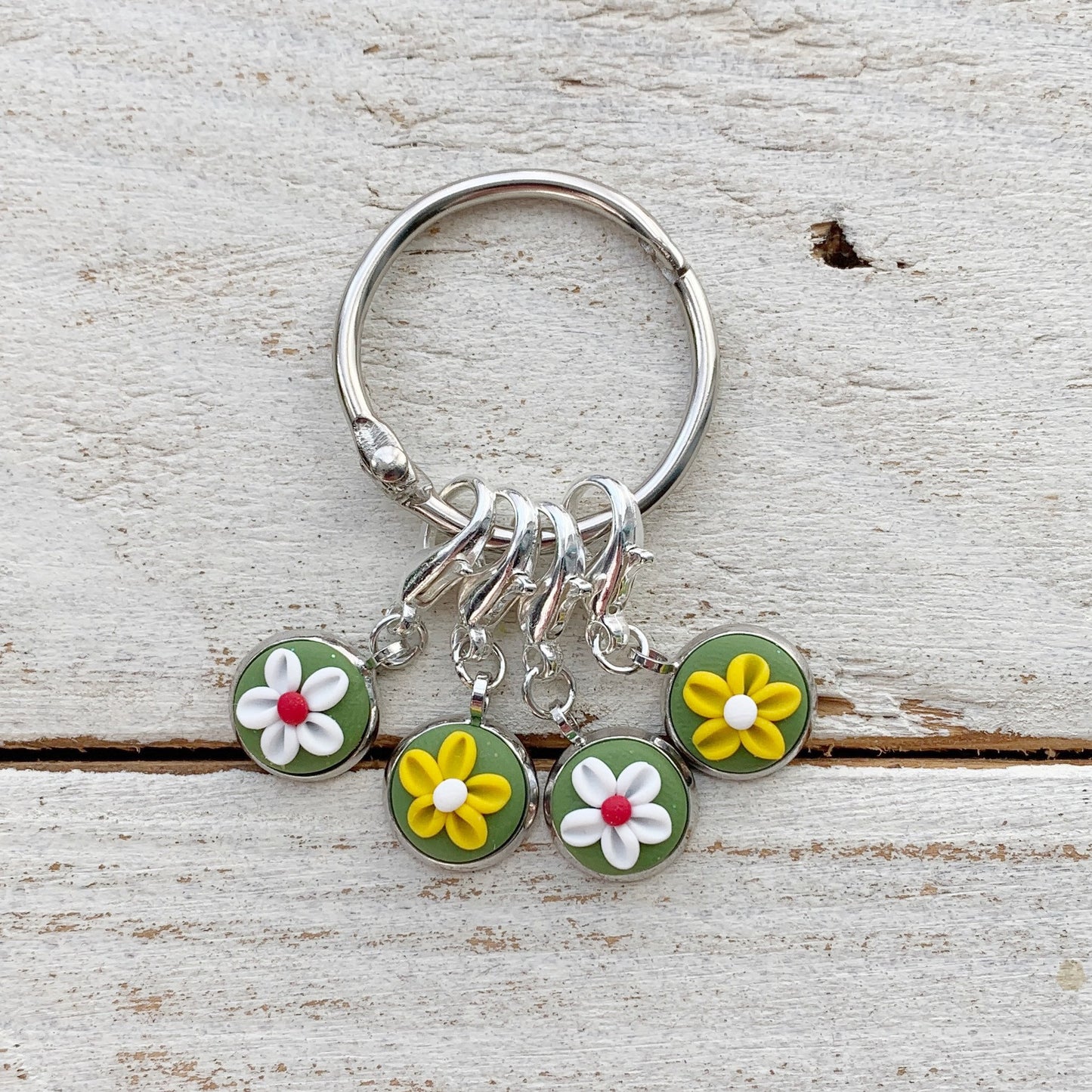 Pretty flower stitch markers, crochet progress keepers, notions, craft supplies, crochet accessories