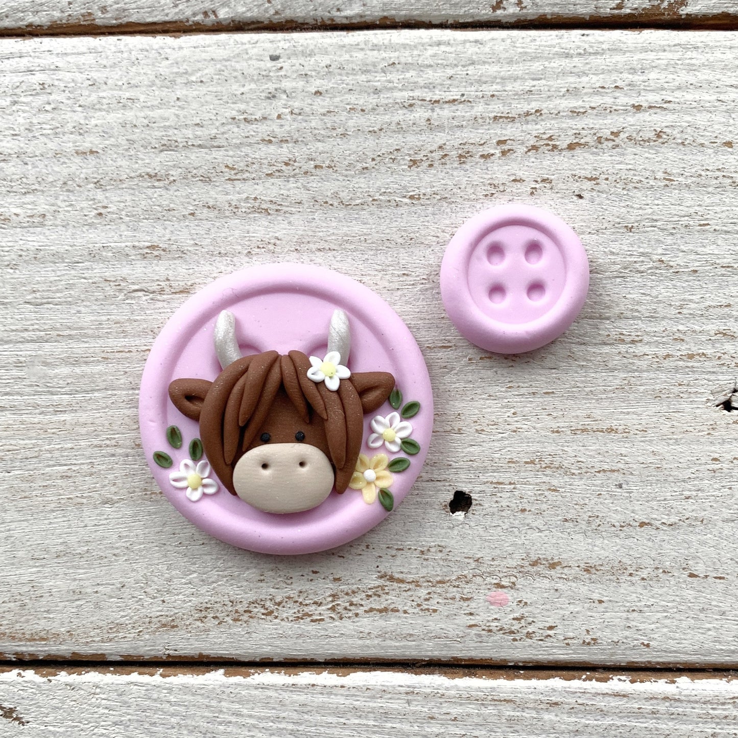 Pink highland cow needle minder, heilan coo needle keeper, cross stitch crochet accessories, gift for a crafter