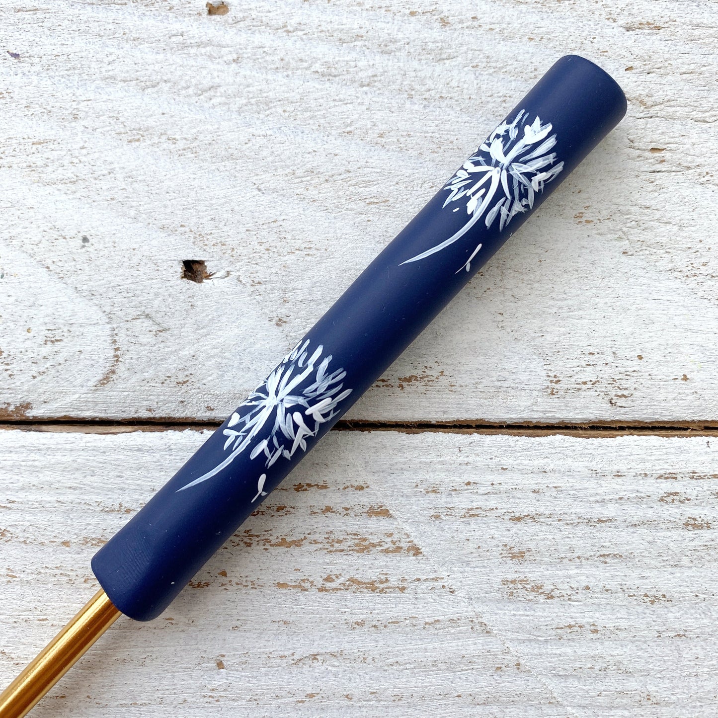 Make a wish dandelion hand painted crochet hook