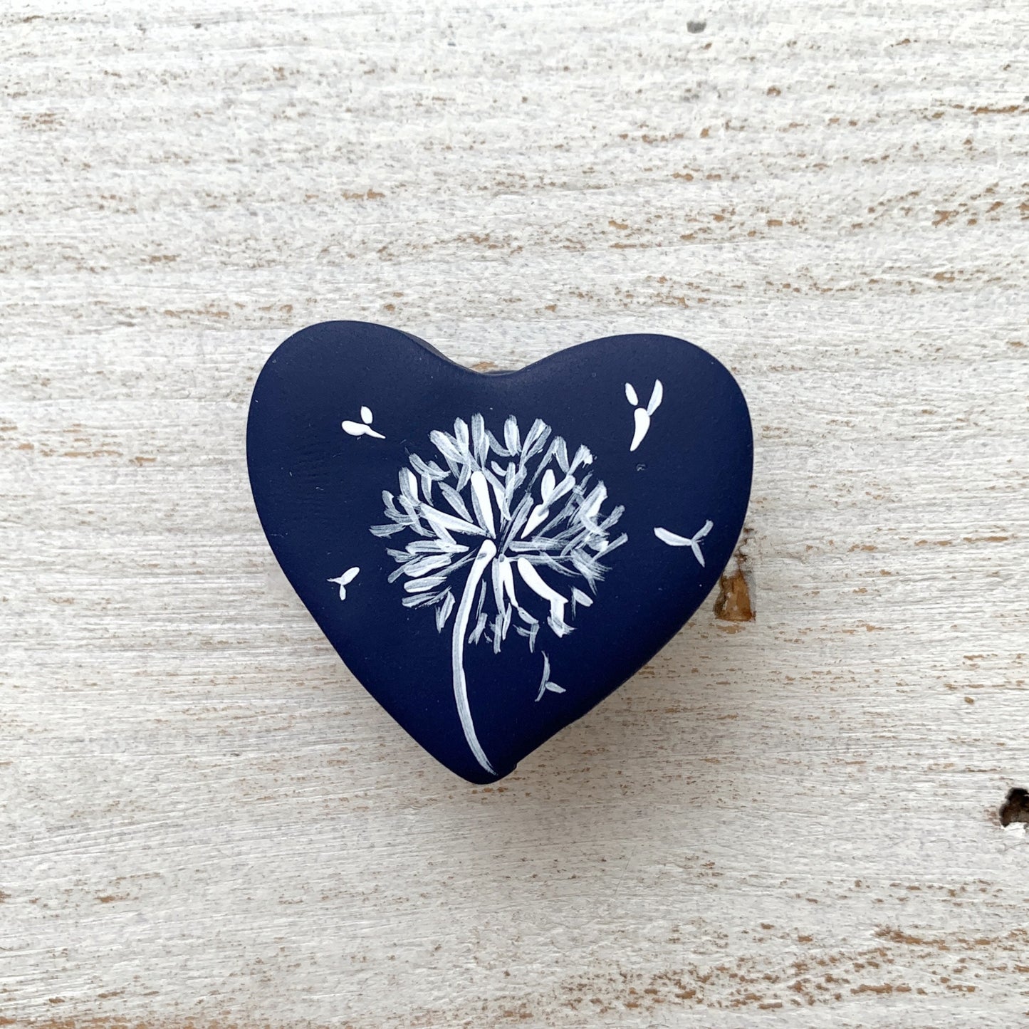Dandelion clock needle minder, heart needle keeper, magnetic needle holder, flower magnet, craft supplies, make a wish