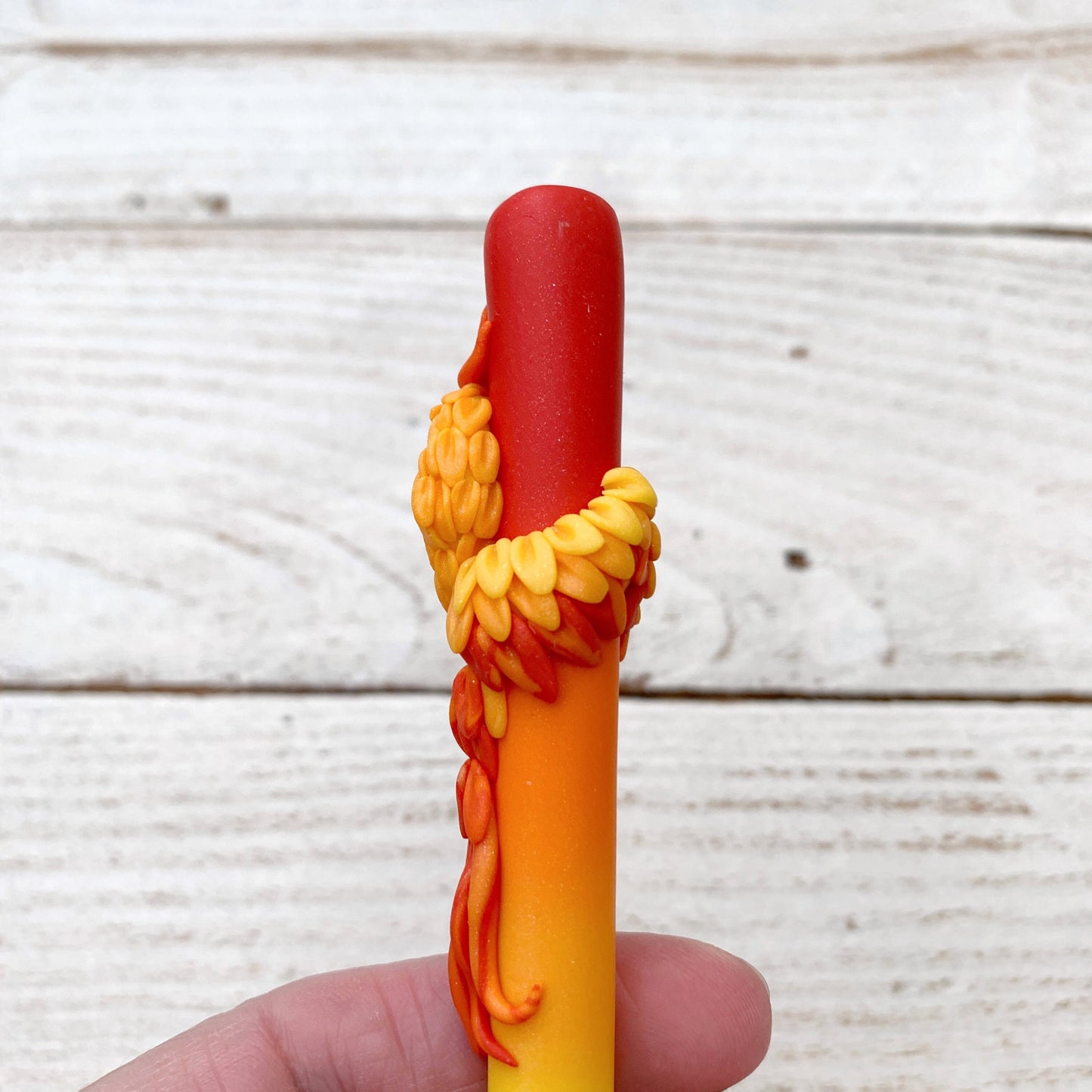 Phoenix crochet hook, polymer clay ergonomic crochet needles, crochet gifts, handmade crochet handles, gift for her