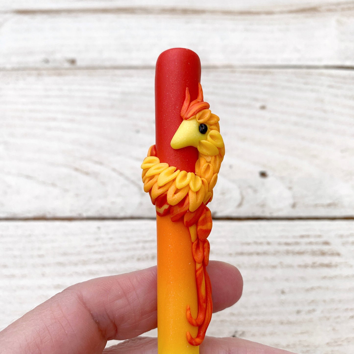 Phoenix crochet hook, polymer clay ergonomic crochet needles, crochet gifts, handmade crochet handles, gift for her