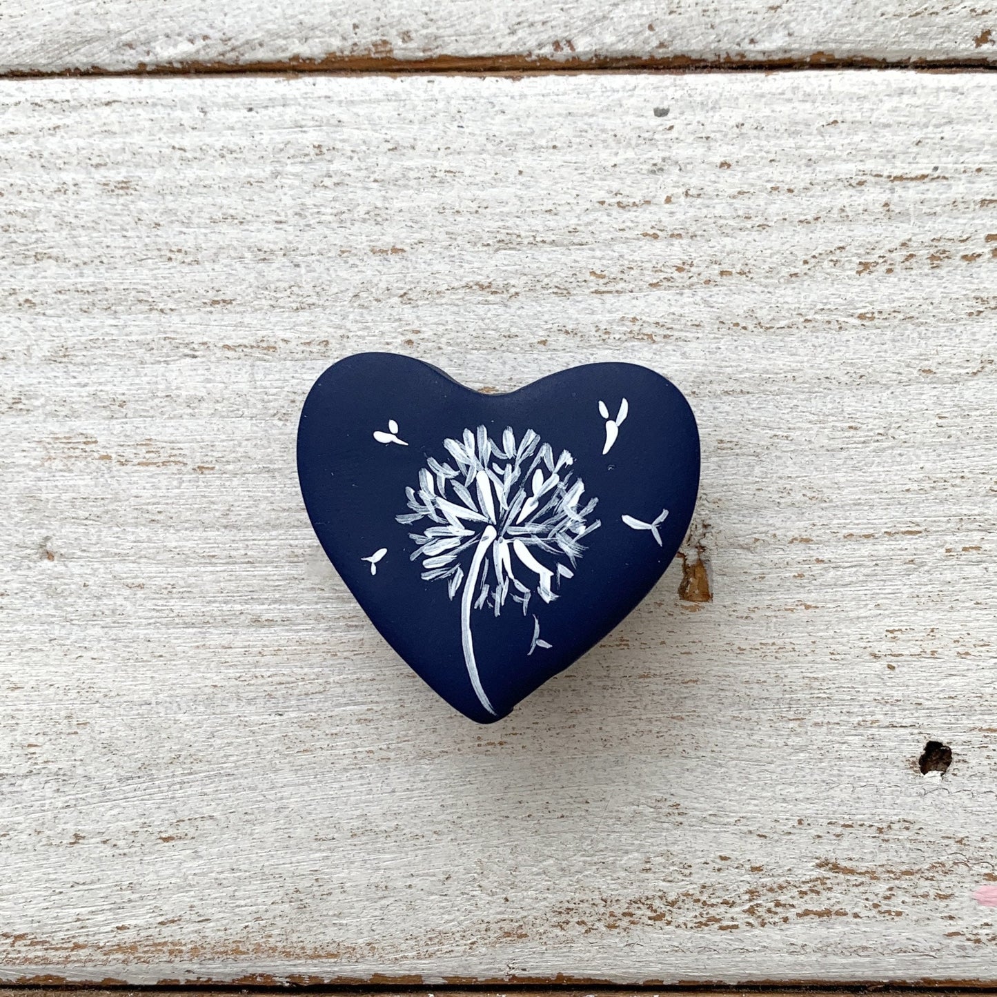Dandelion clock needle minder, heart needle keeper, magnetic needle holder, flower magnet, craft supplies, make a wish