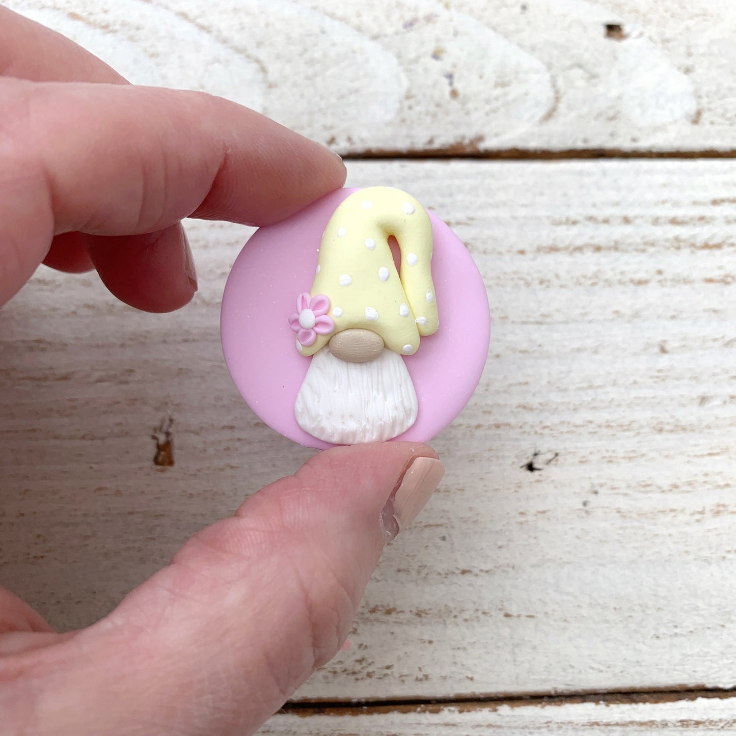 Spring Tomte gnome magnetic needle minder, gonk needle holder, cross stitch gifts, gift for her, sewing magnet