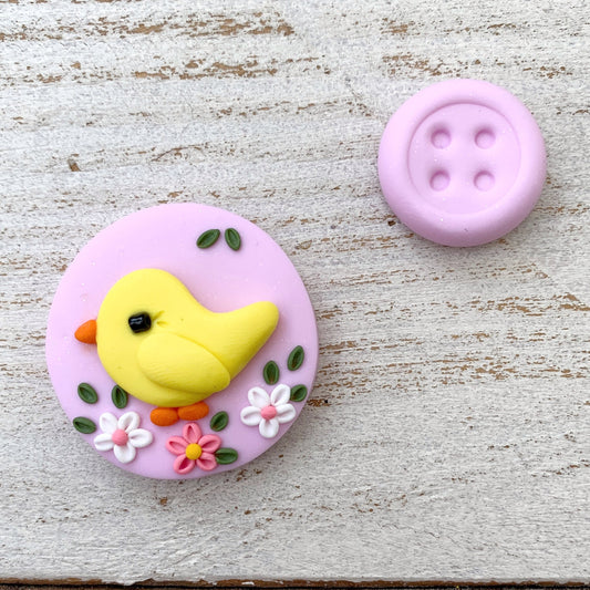 Little chick needle minder, needle keeper, magnetic needle holder, spring craft magnet, pin holder, cross stitch accessories