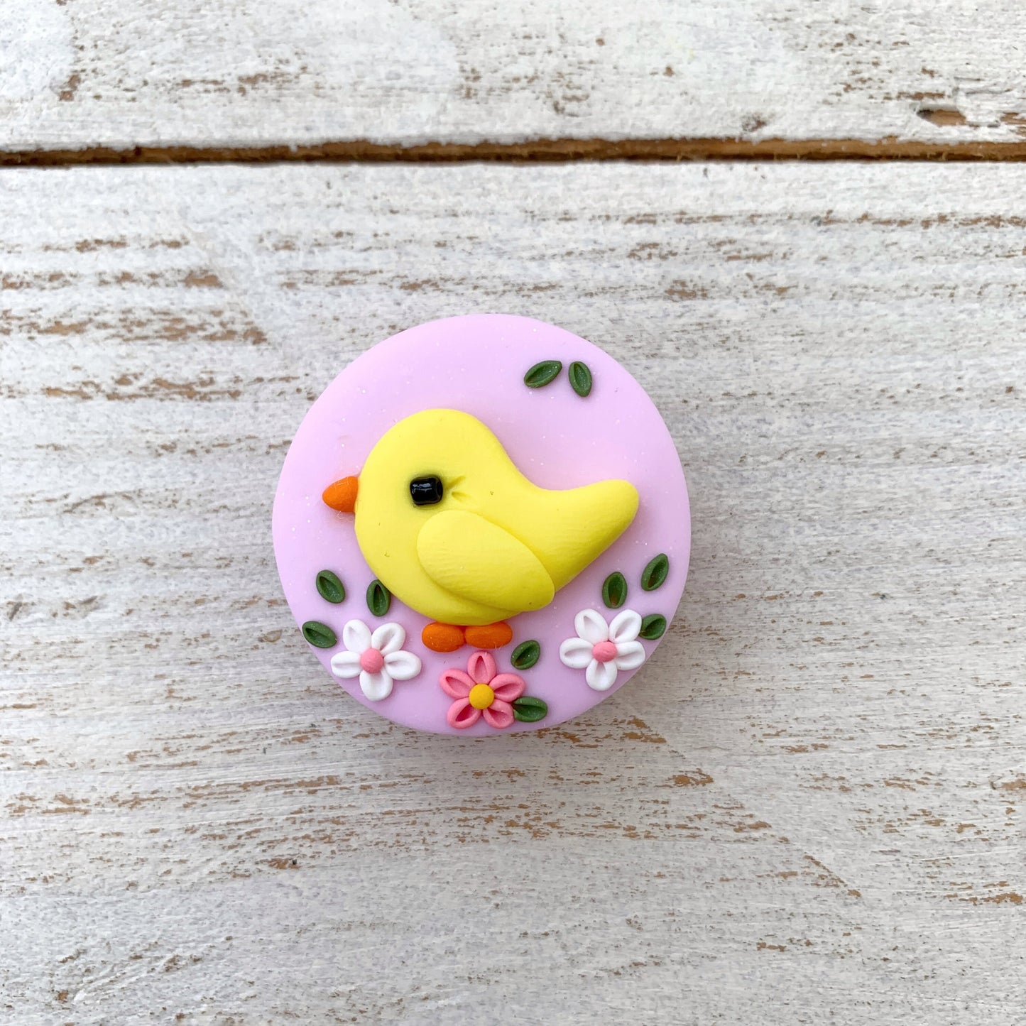 Little chick needle minder, needle keeper, magnetic needle holder, spring craft magnet, pin holder, cross stitch accessories