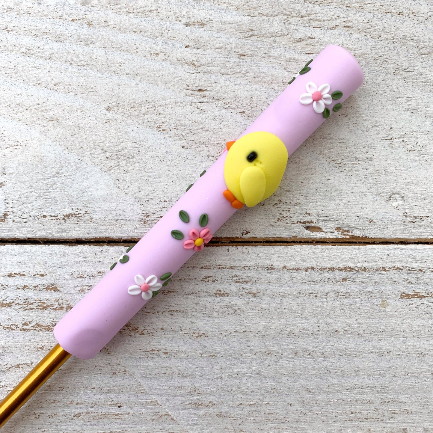 Little chick crochet hook, polymer clay spring themed crochet hooks, ergonomic crochet hook, baby chick, fancy crochet handles