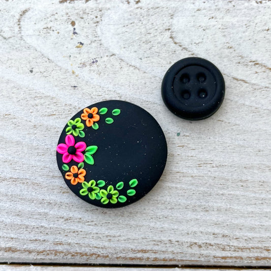 Neon flower magnetic needle minder, needle holder, crochet tools, cross stitch craft supplies, needle keeper